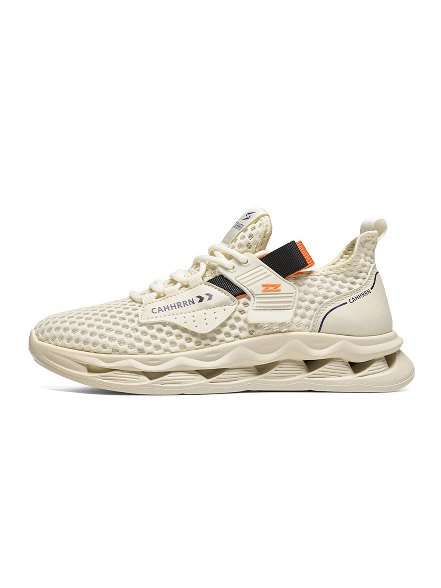 Cream Breathable Mesh Sports Sneakers