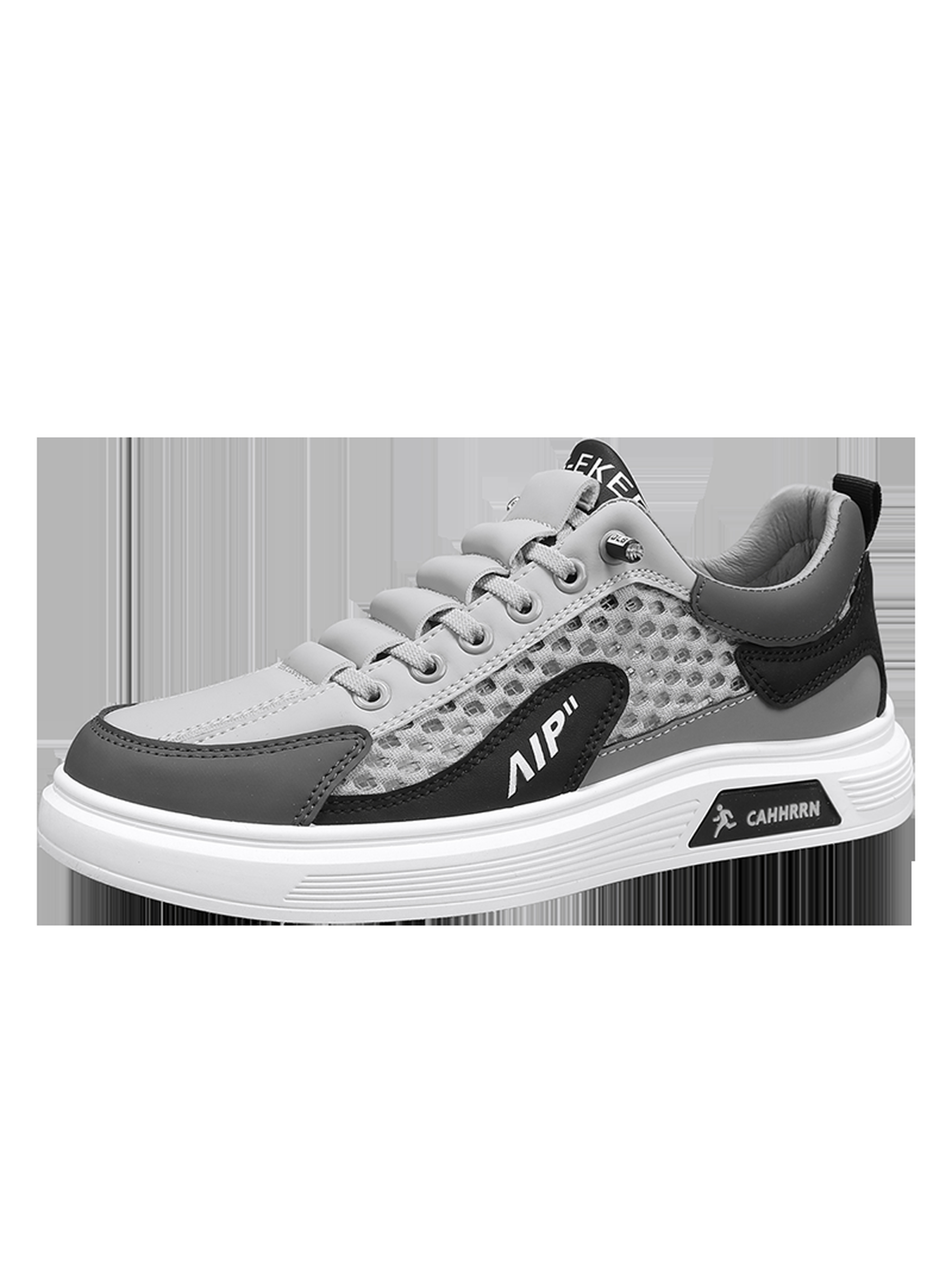 Mens Grey  Lace Design Casual Sneakers