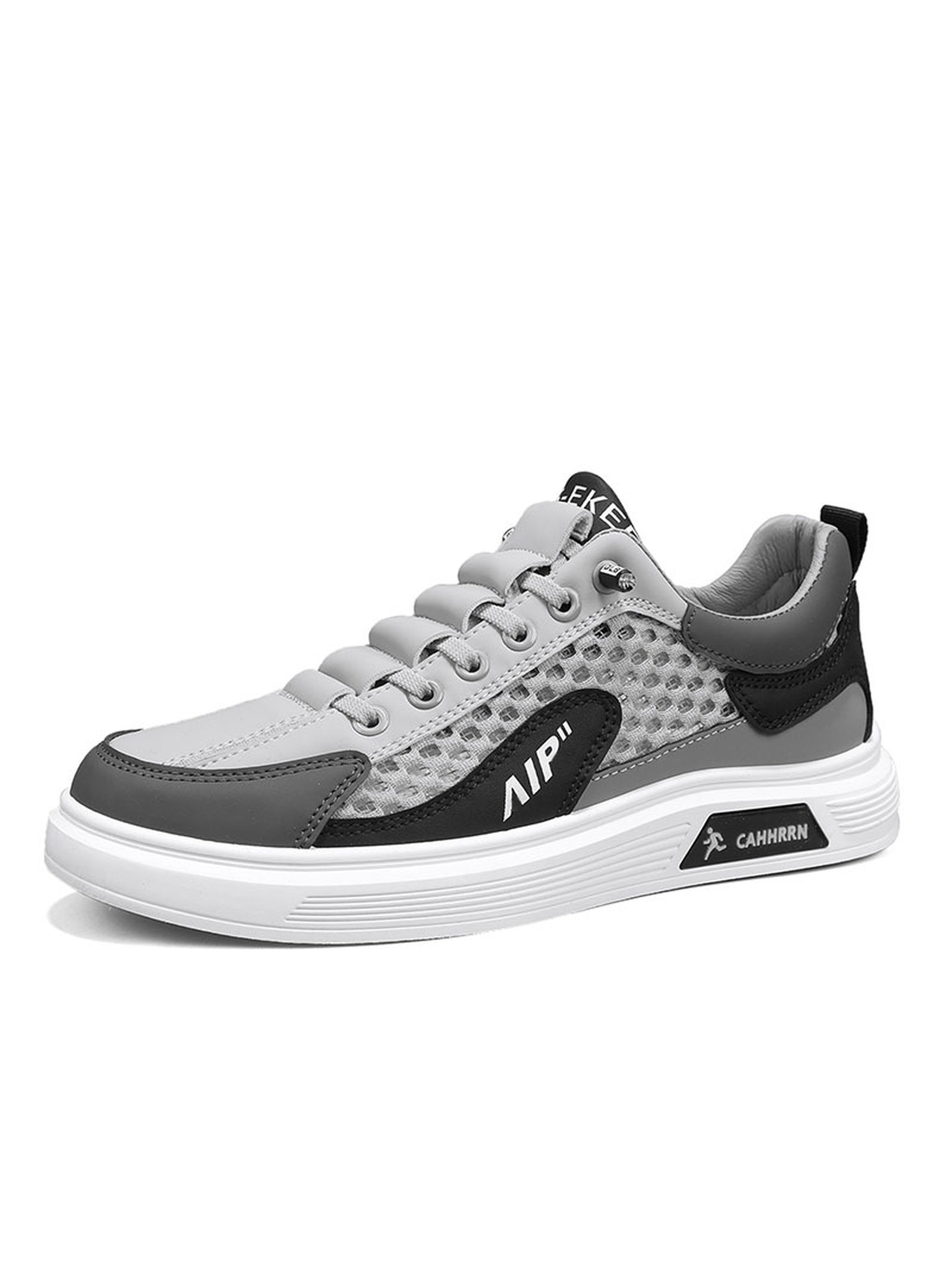 Mens Grey  Lace Design Casual Sneakers