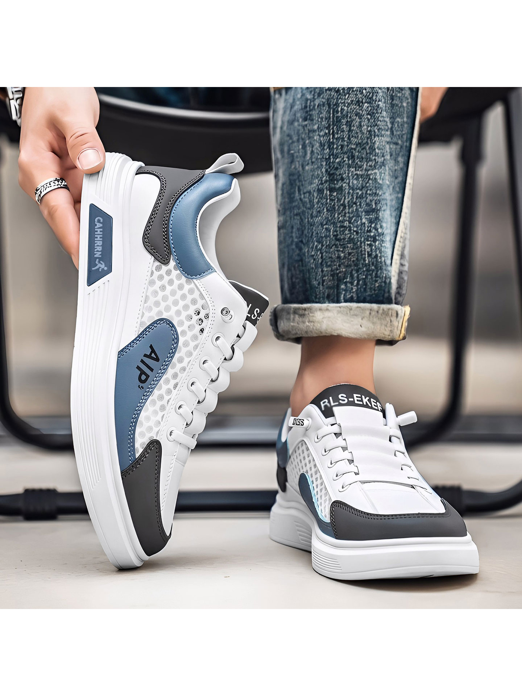 Contrast Tab Lace Detail Sneakers