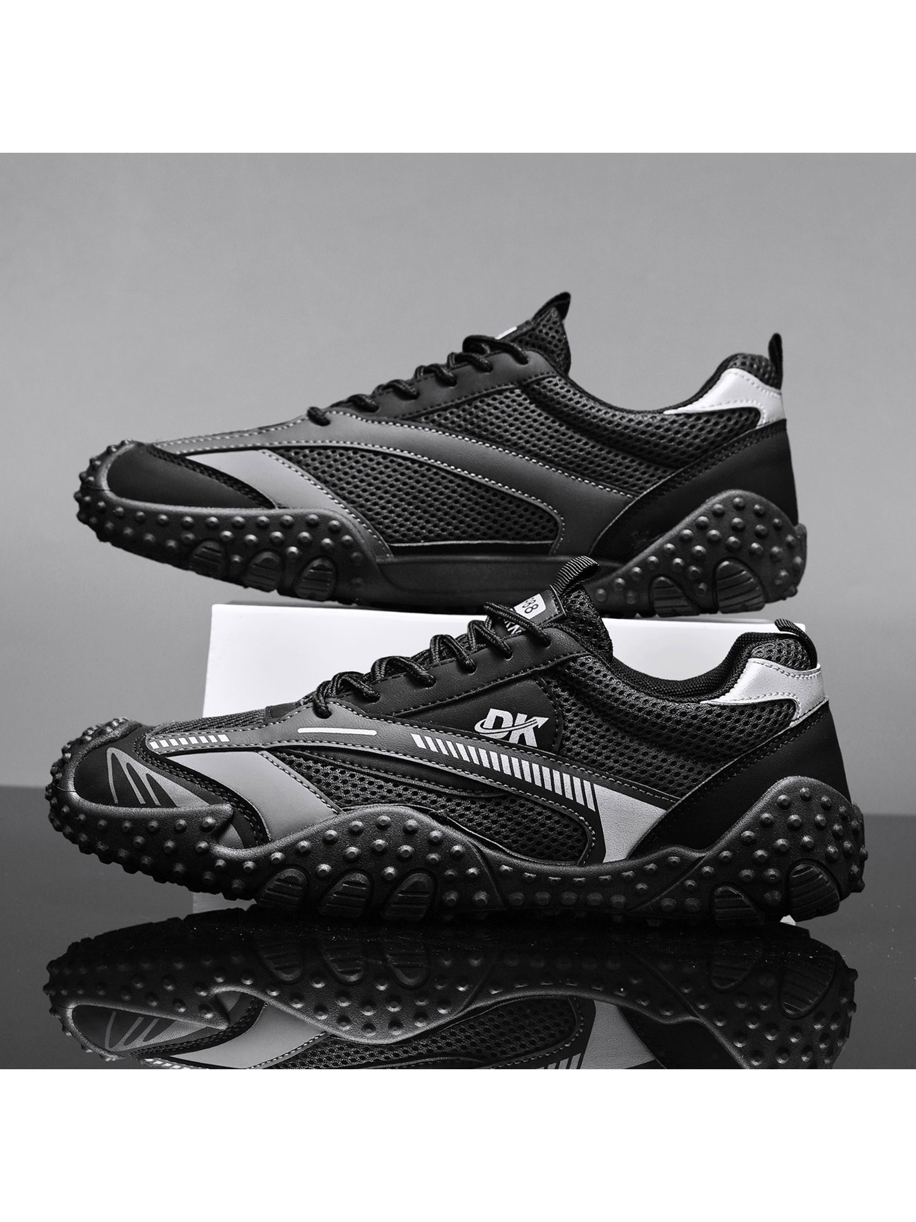 Black Mesh Sports Sneakers