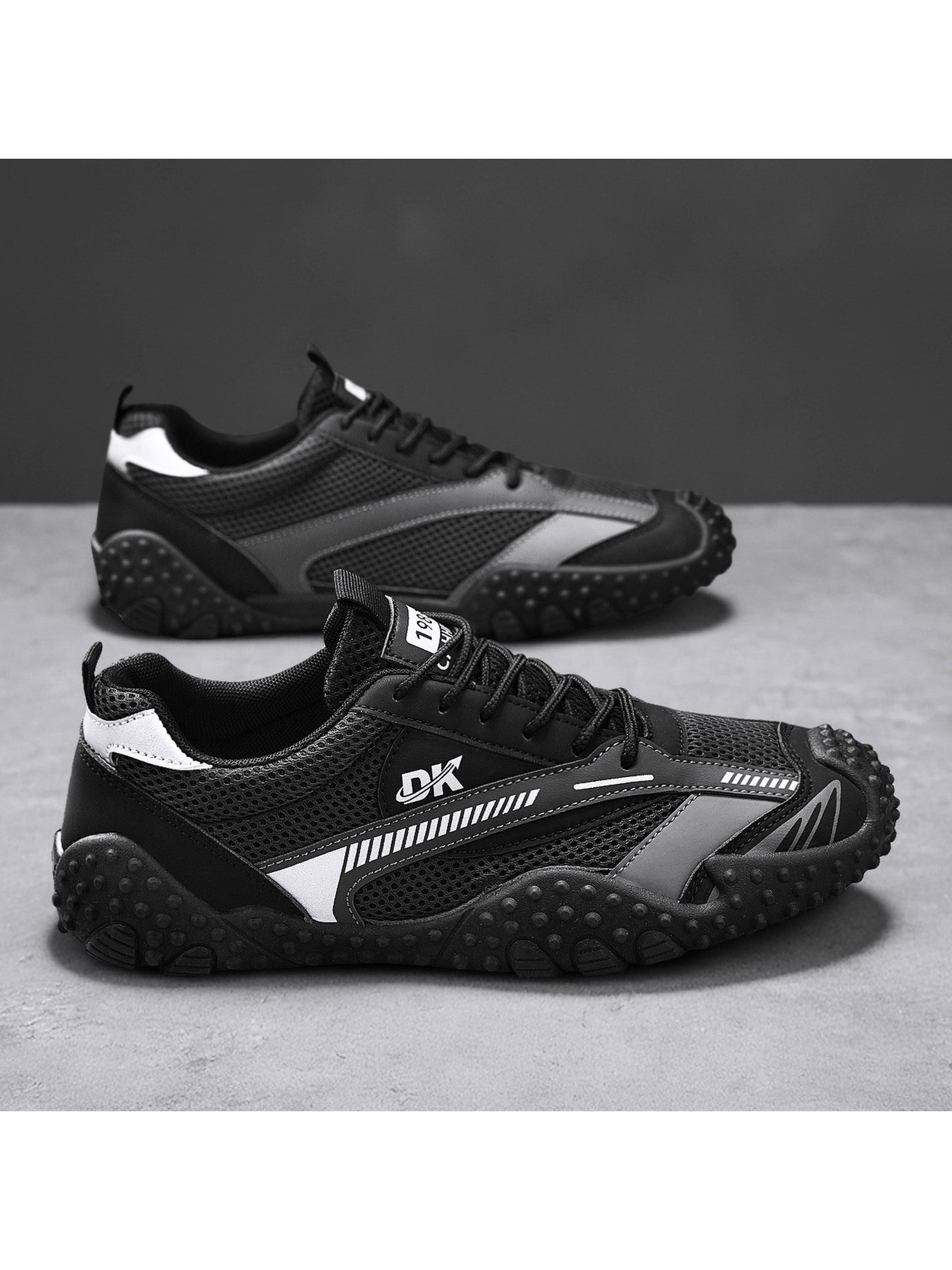 Black Mesh Sports Sneakers