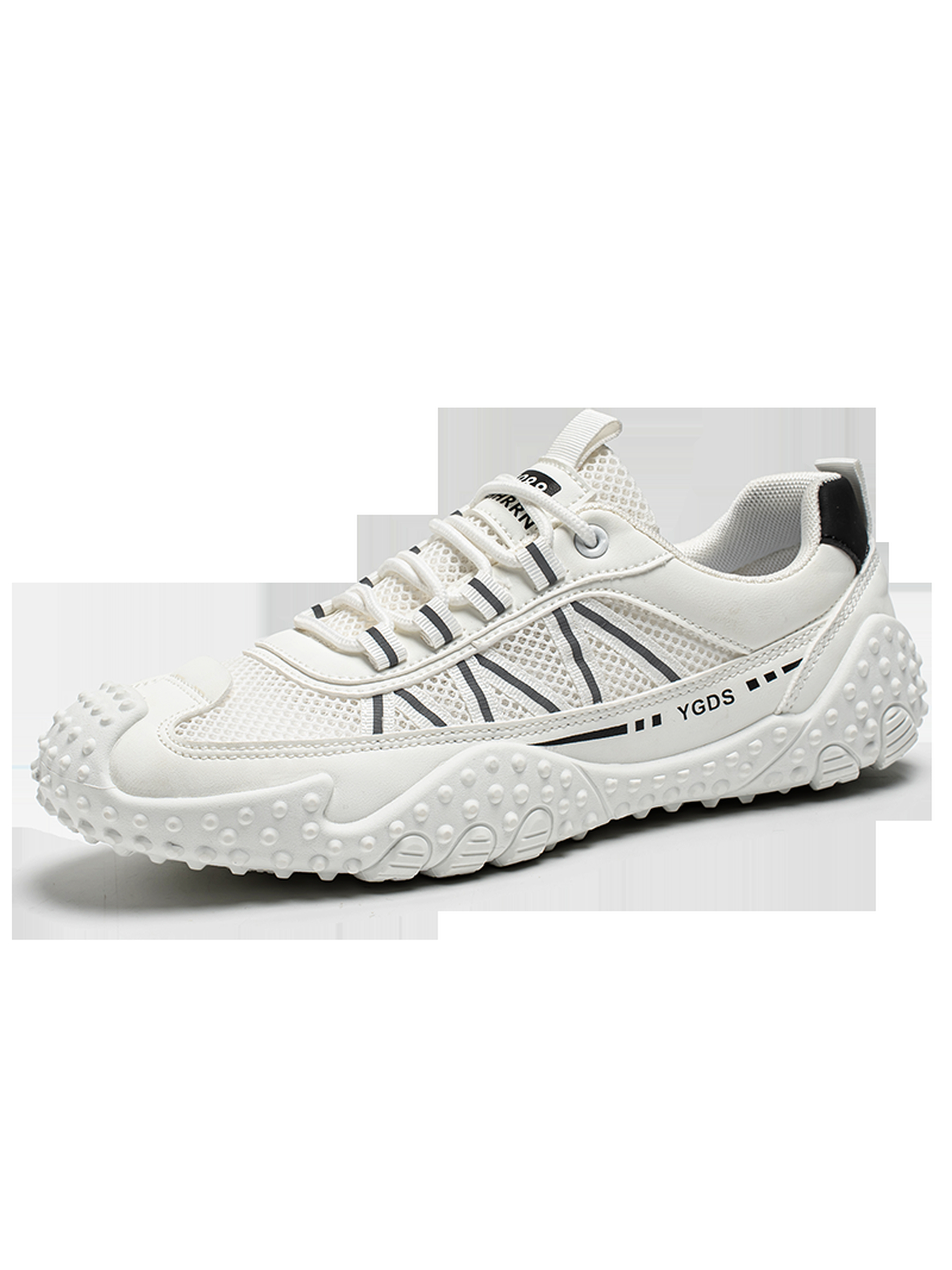 Mens White Mesh Lifestyle Sneakers