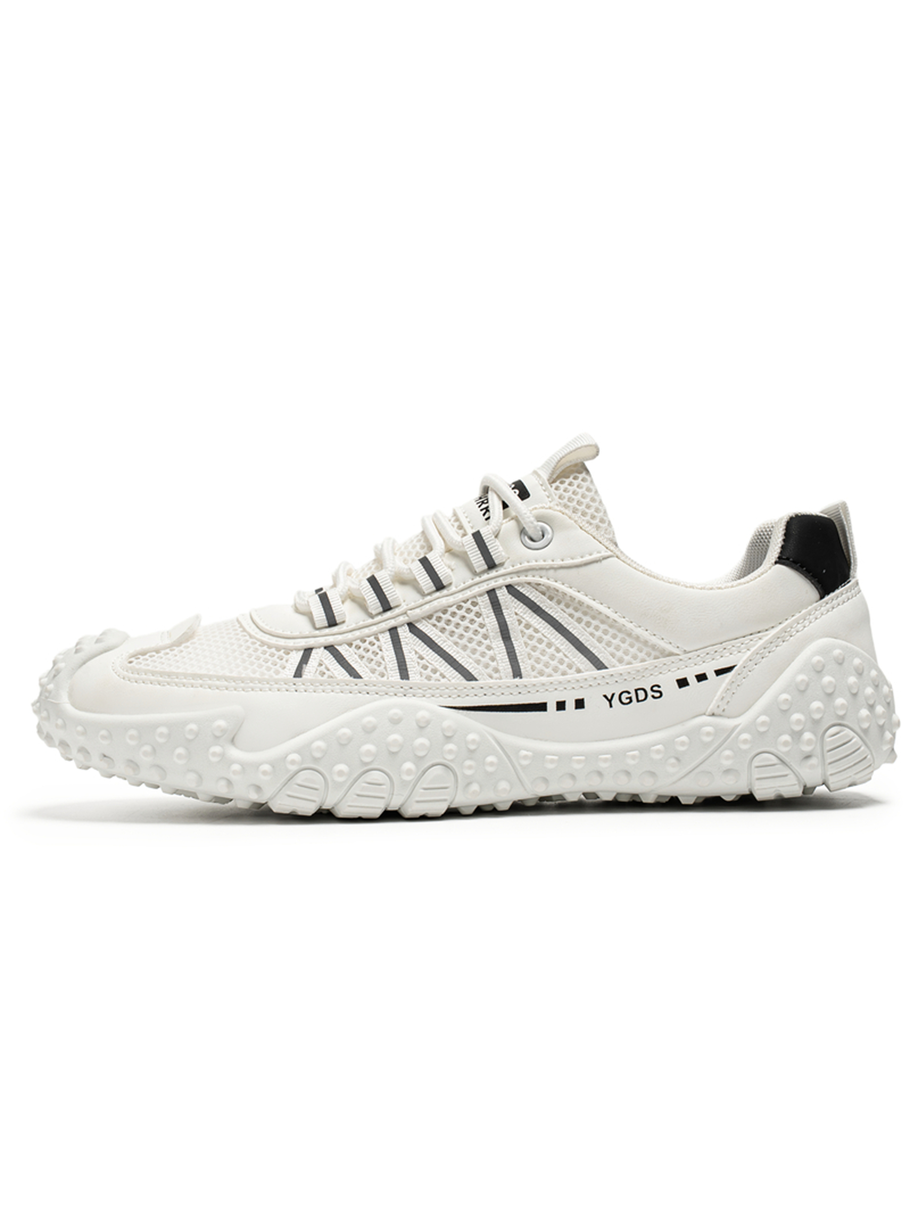 Mens White Mesh Lifestyle Sneakers