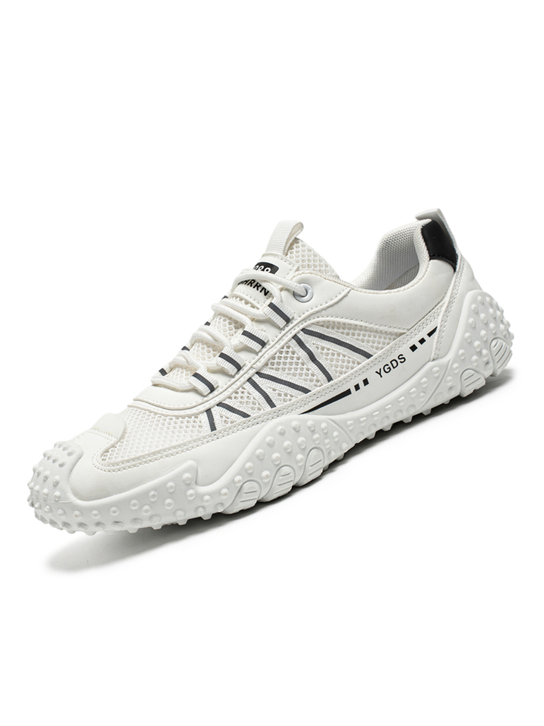 Mens White Mesh Lifestyle Sneakers