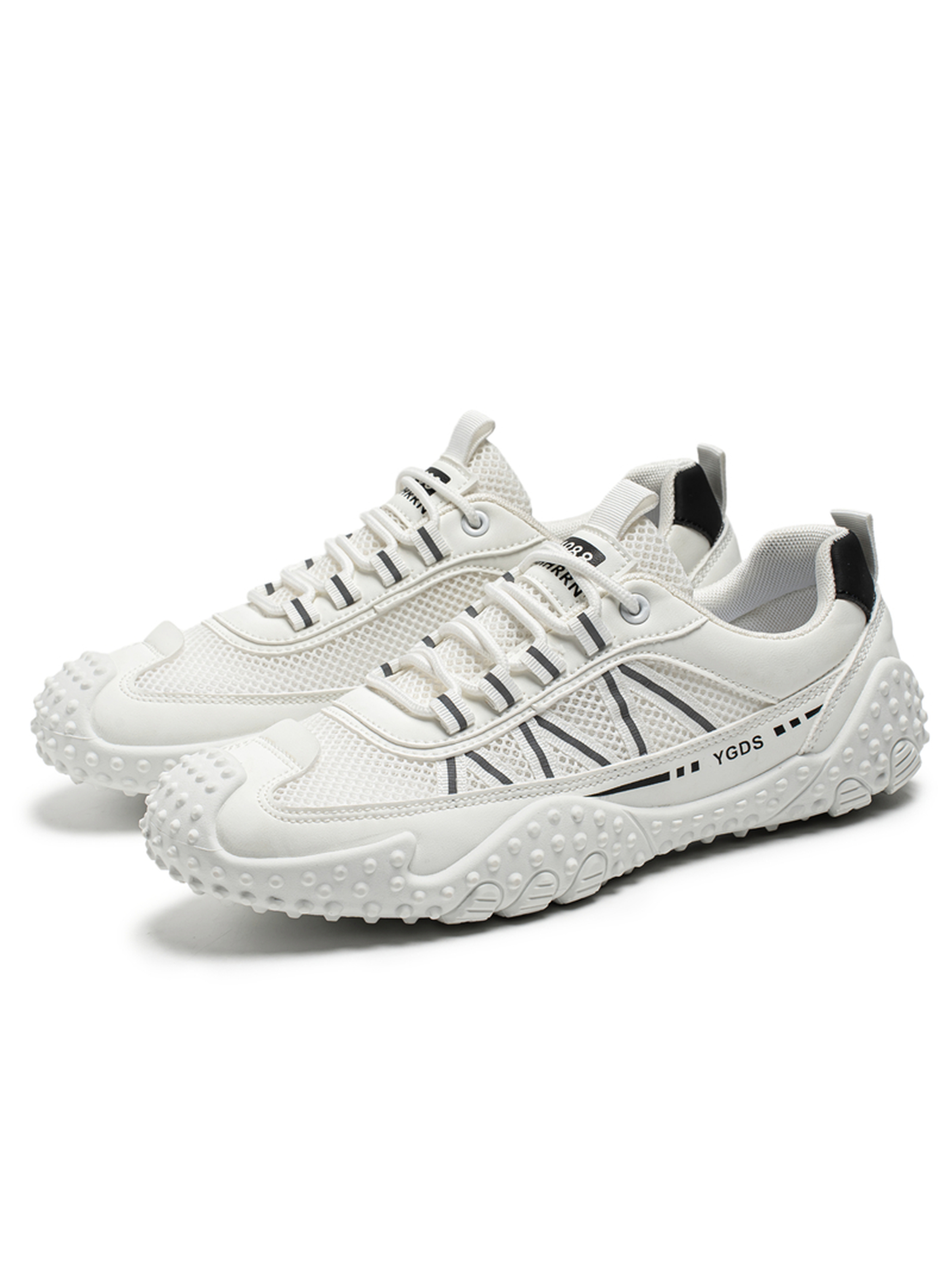 Mens White Mesh Lifestyle Sneakers