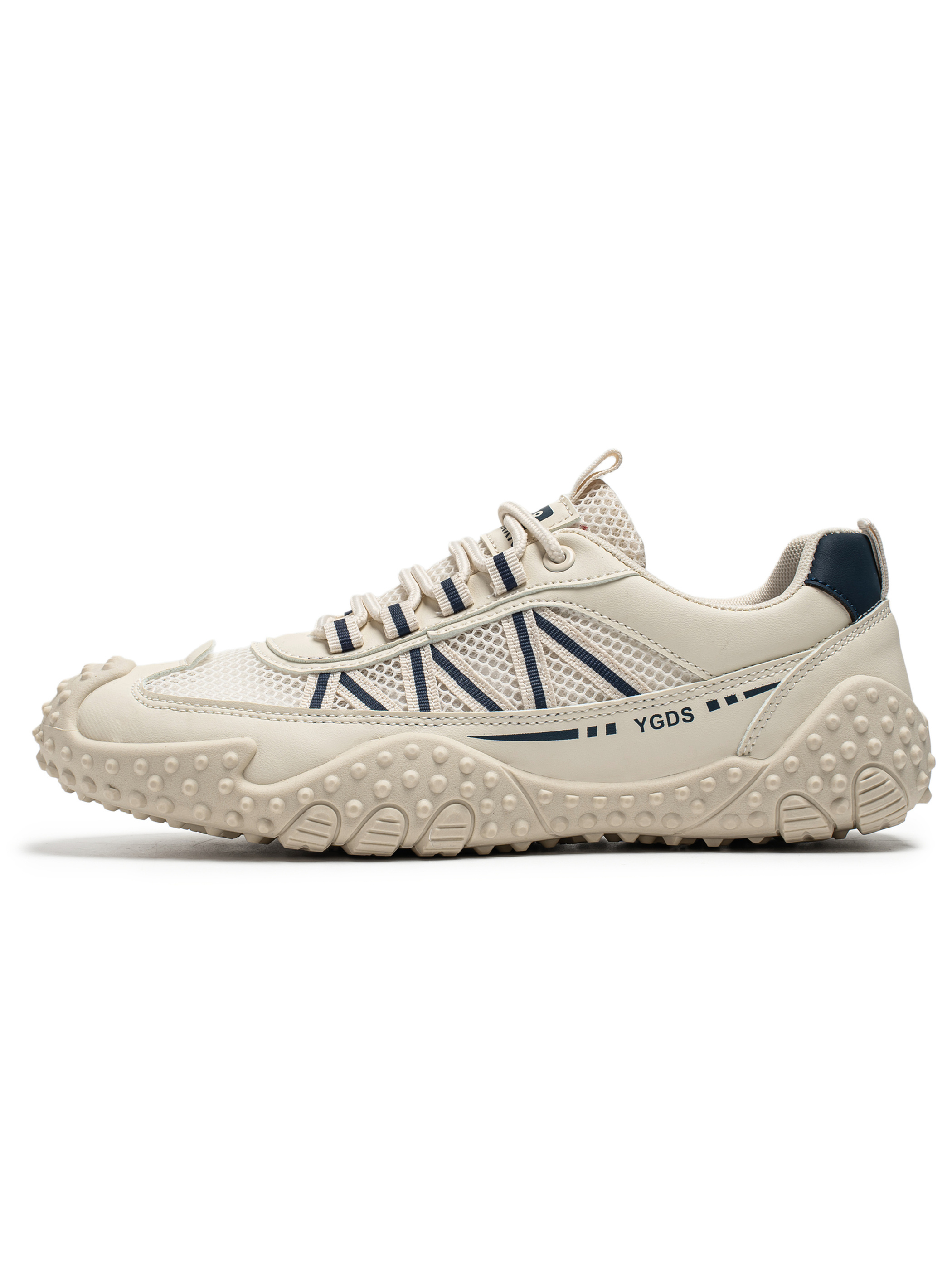Beige Breathable Lace Up Sneakers