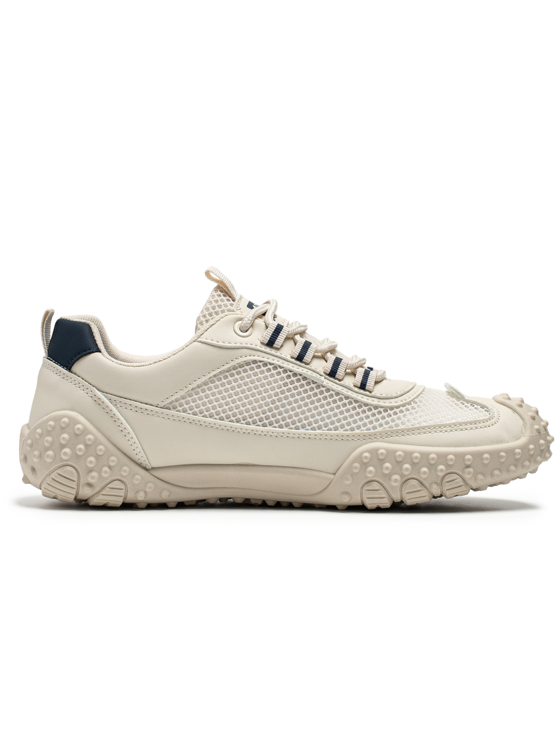Beige Breathable Lace Up Sneakers