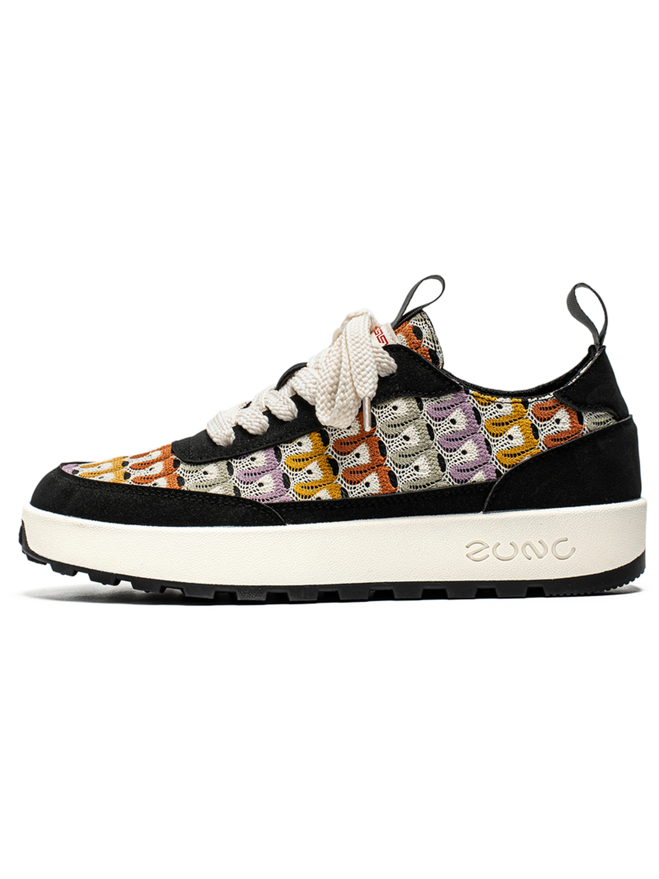 Black Multi-Color Knit Casual Sneakers
