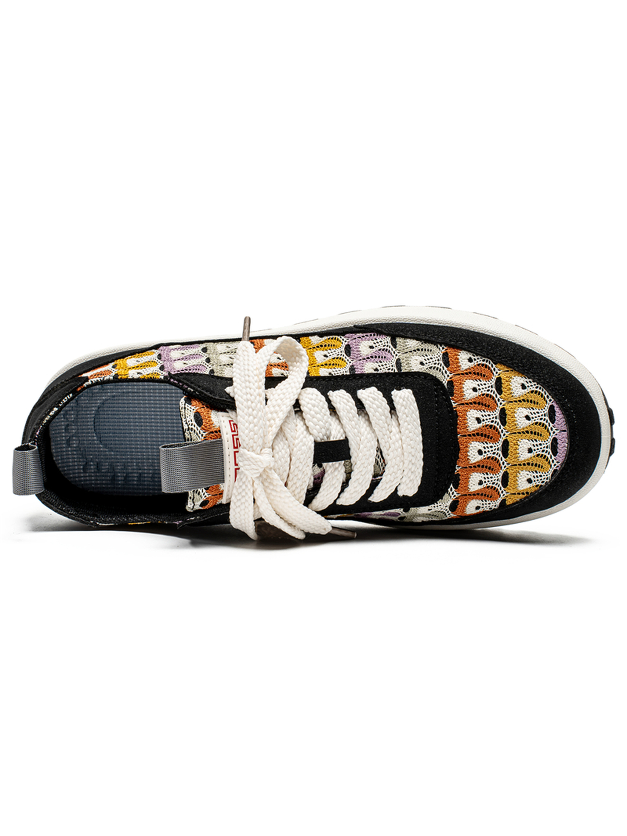 Black Multi-Color Knit Casual Sneakers