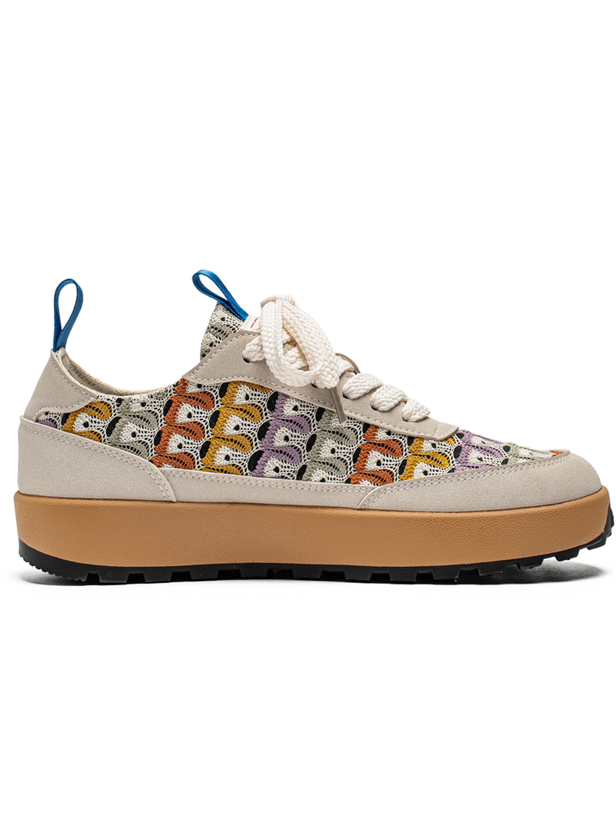 Mens Multi-Color Woven Pattern Sporty Sneakers