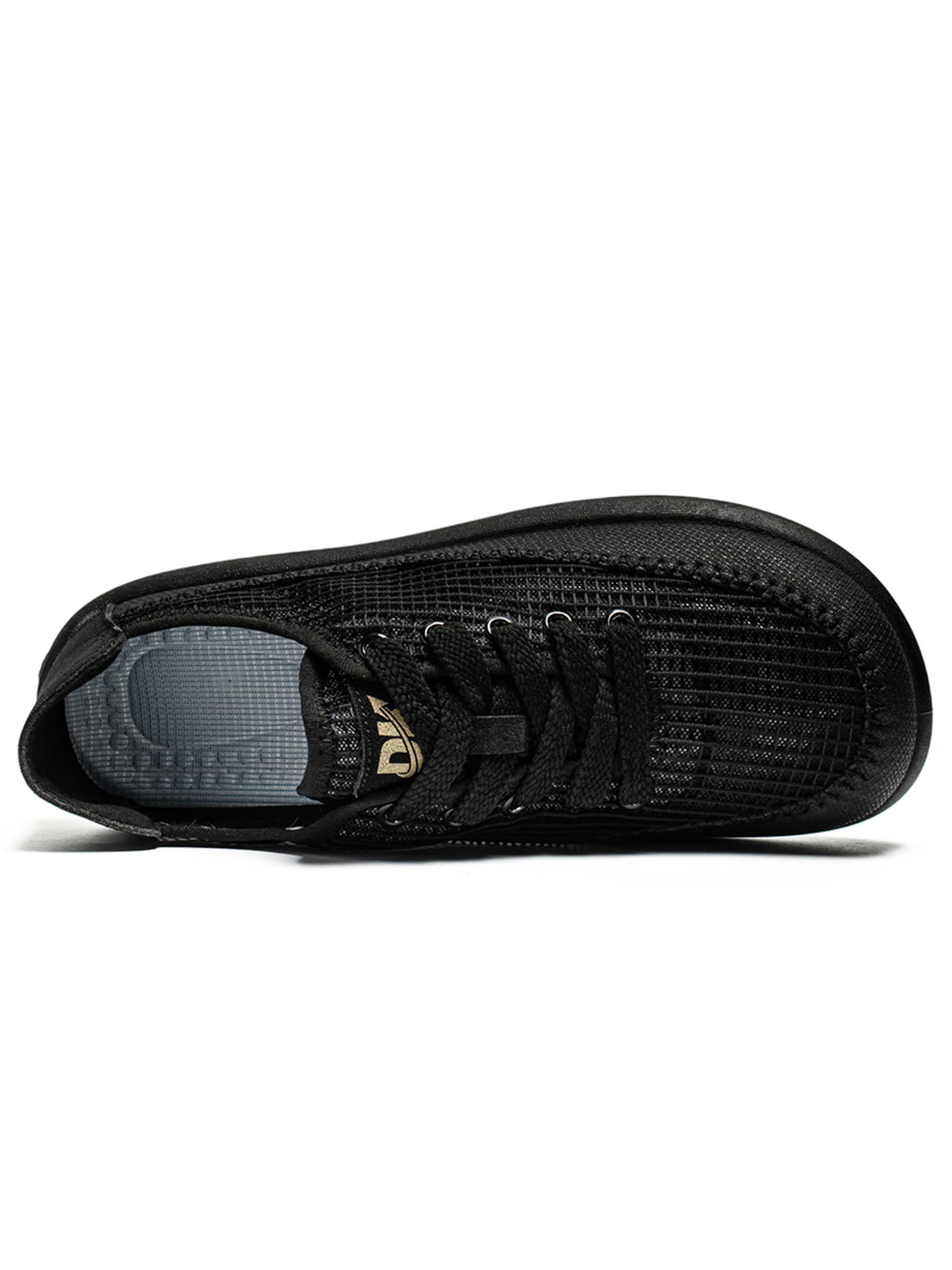 Black Breathable Lace-Up Sneakers