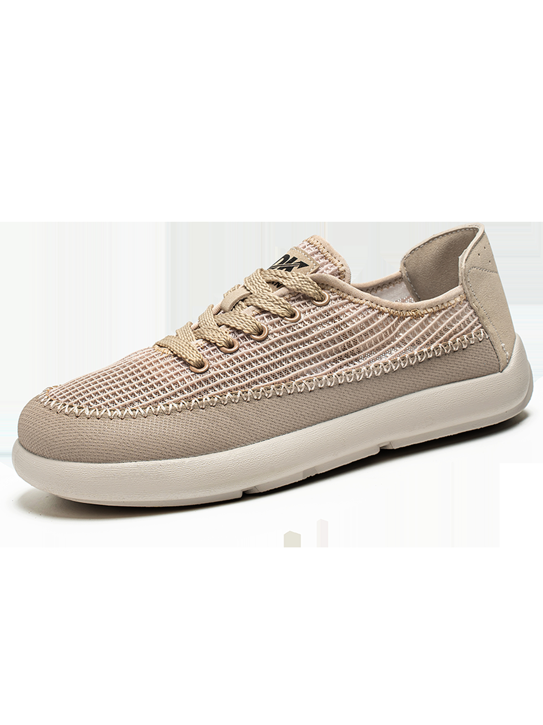 Beige Breathable Mesh Casual Sneakers