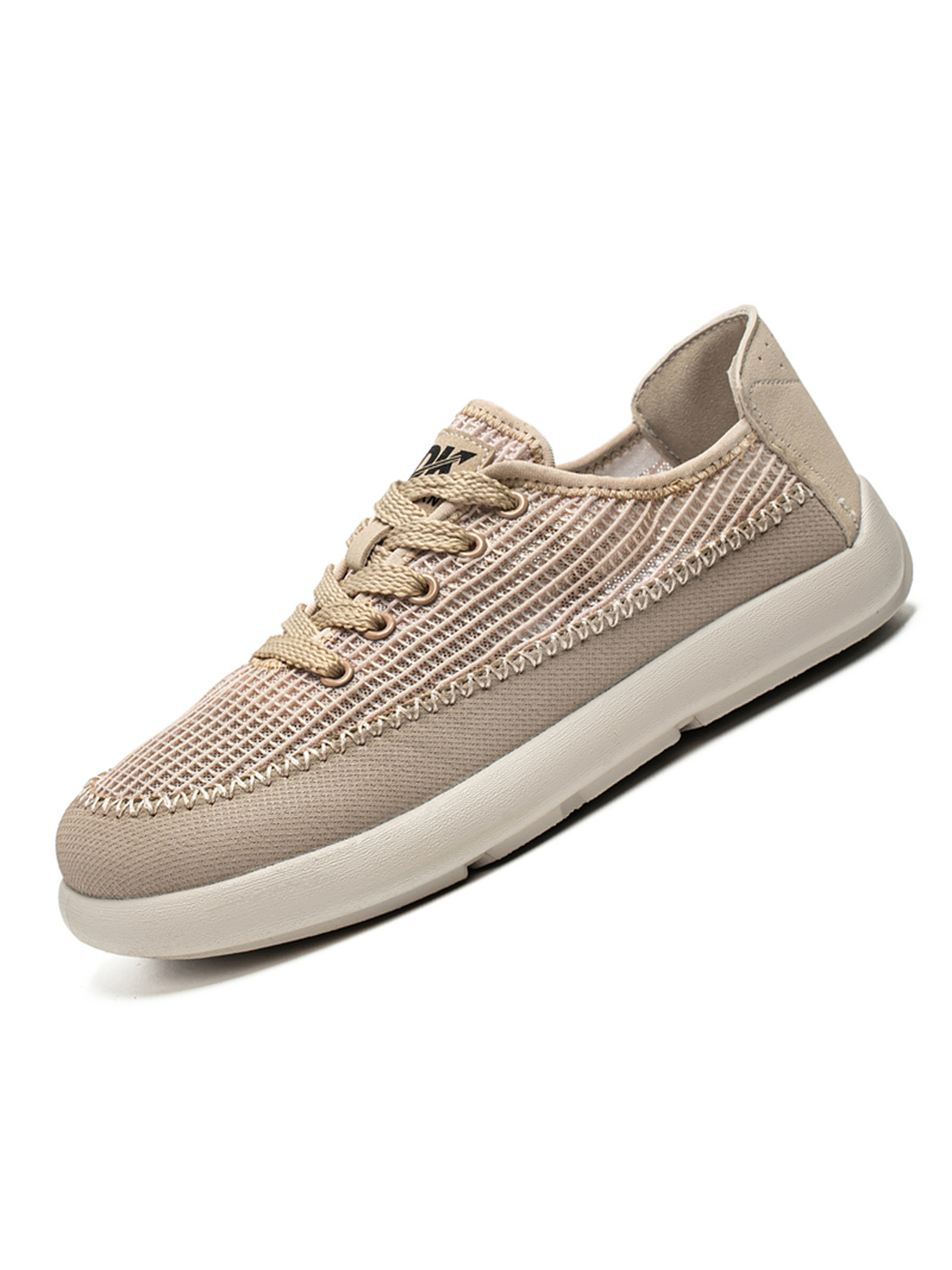 Beige Breathable Mesh Casual Sneakers