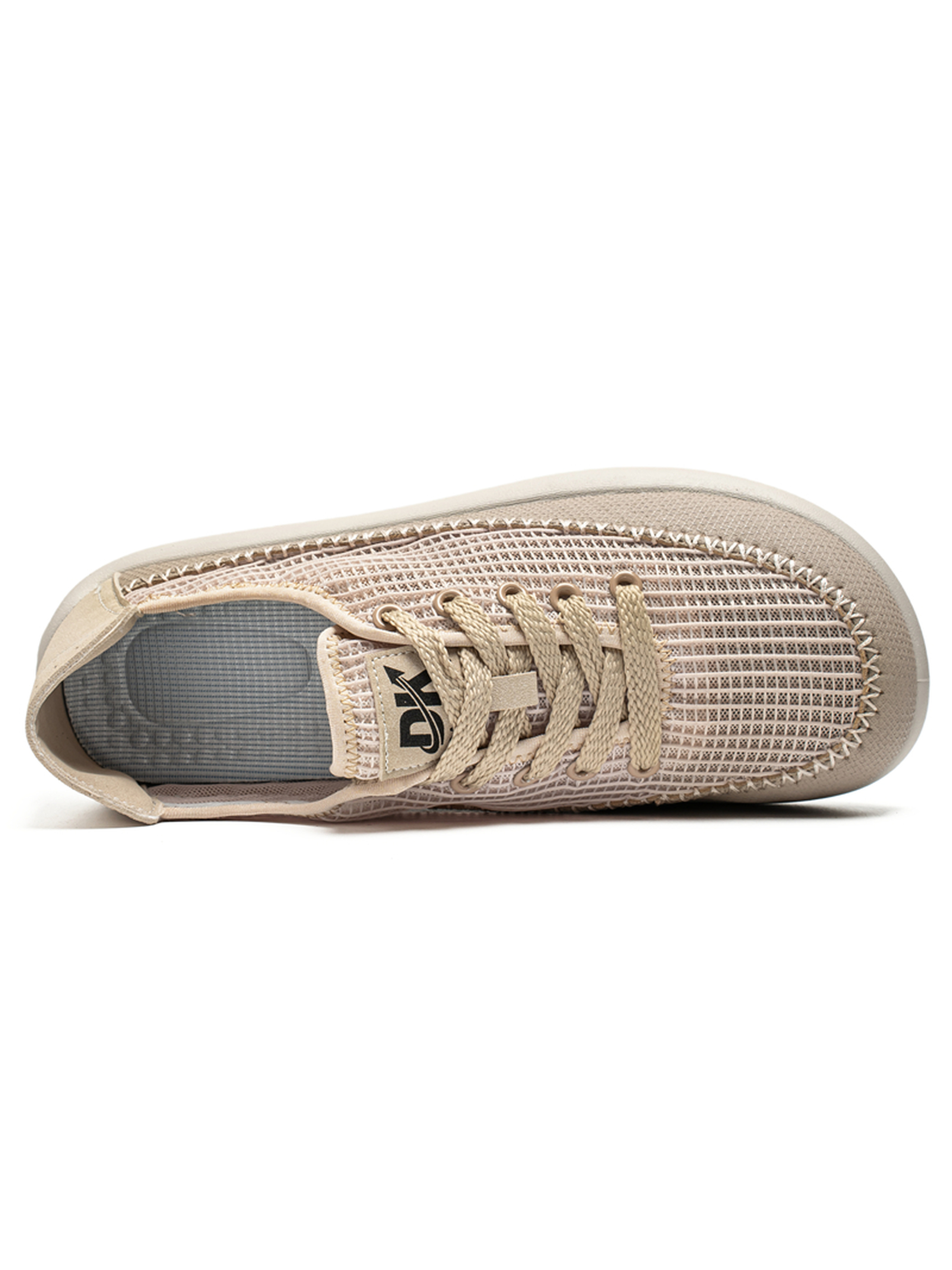 Beige Breathable Mesh Casual Sneakers