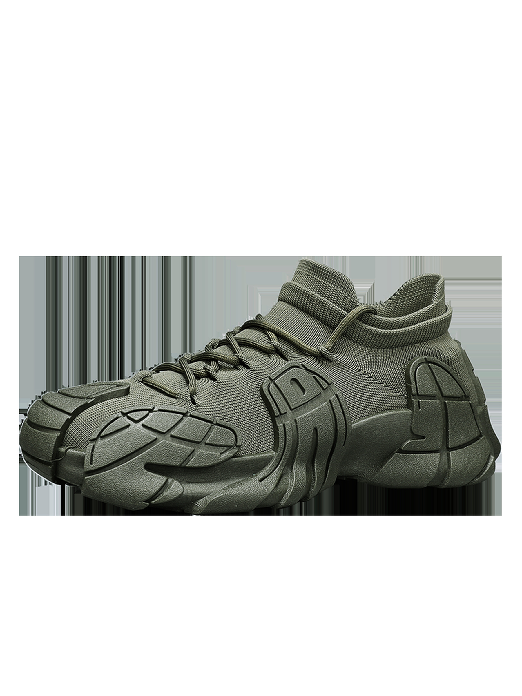 Mens Green Tactical Knit Sneakers