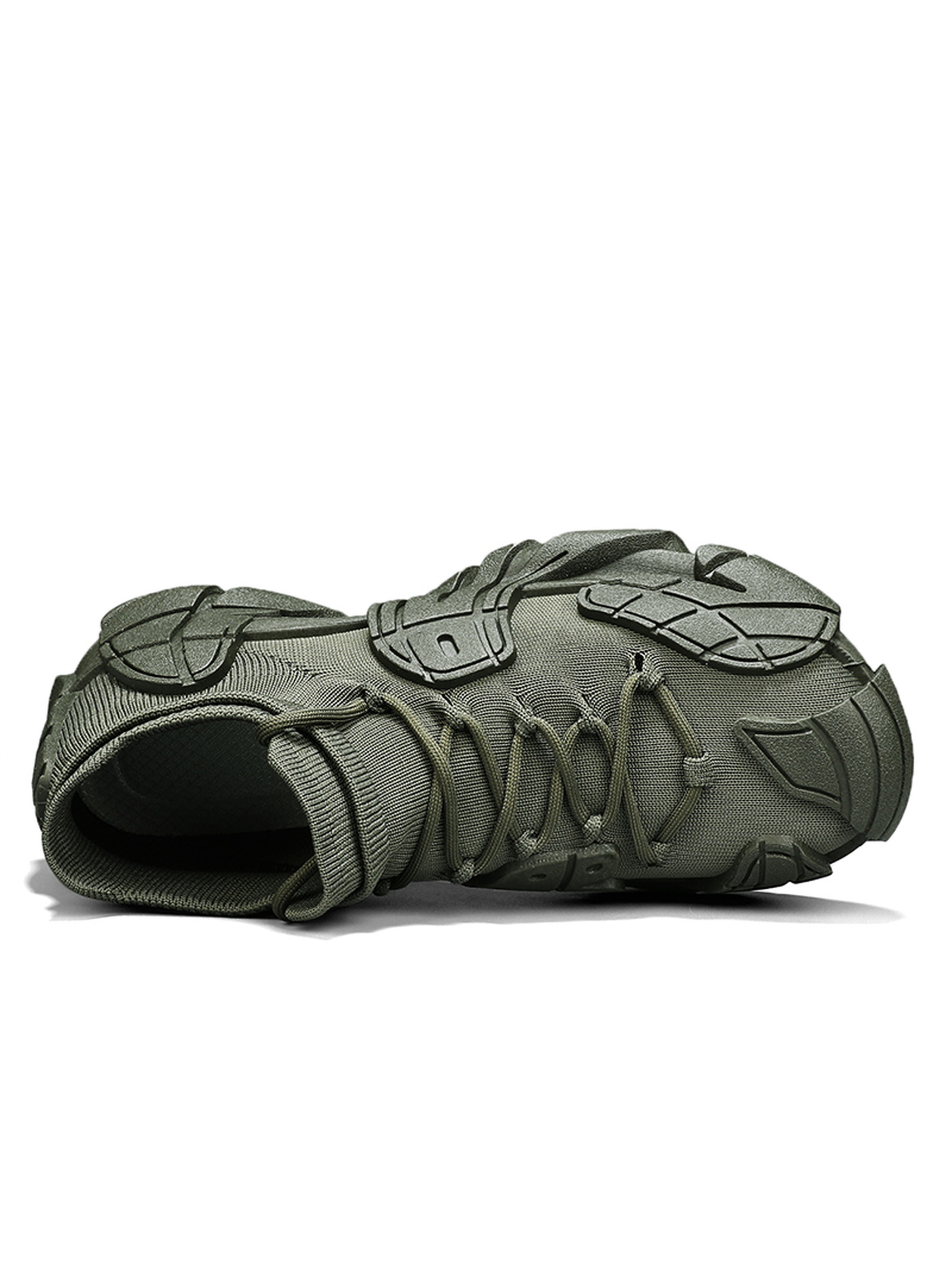 Mens Green Tactical Knit Sneakers