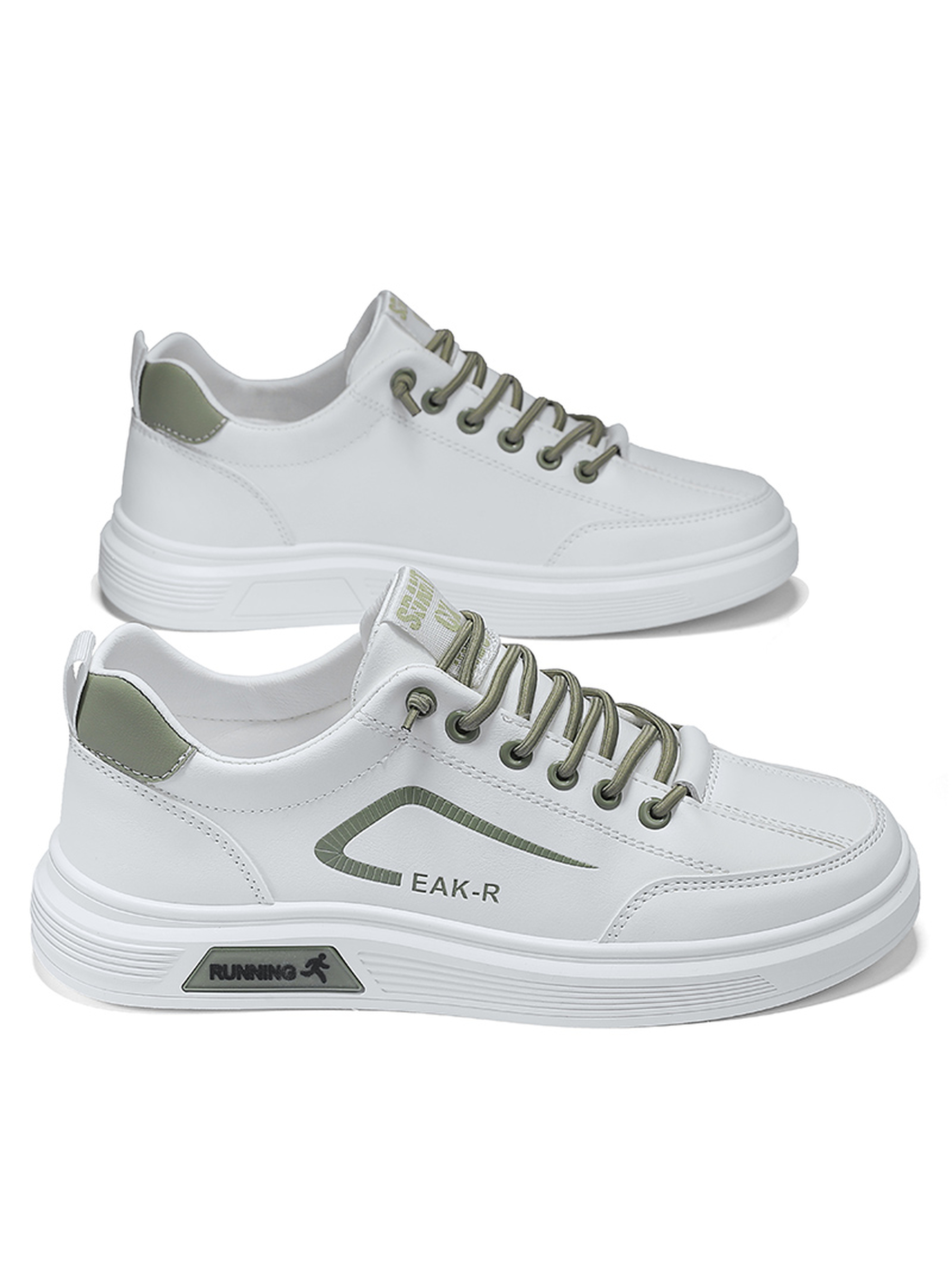 Mens White Casual Sporty Sneakers