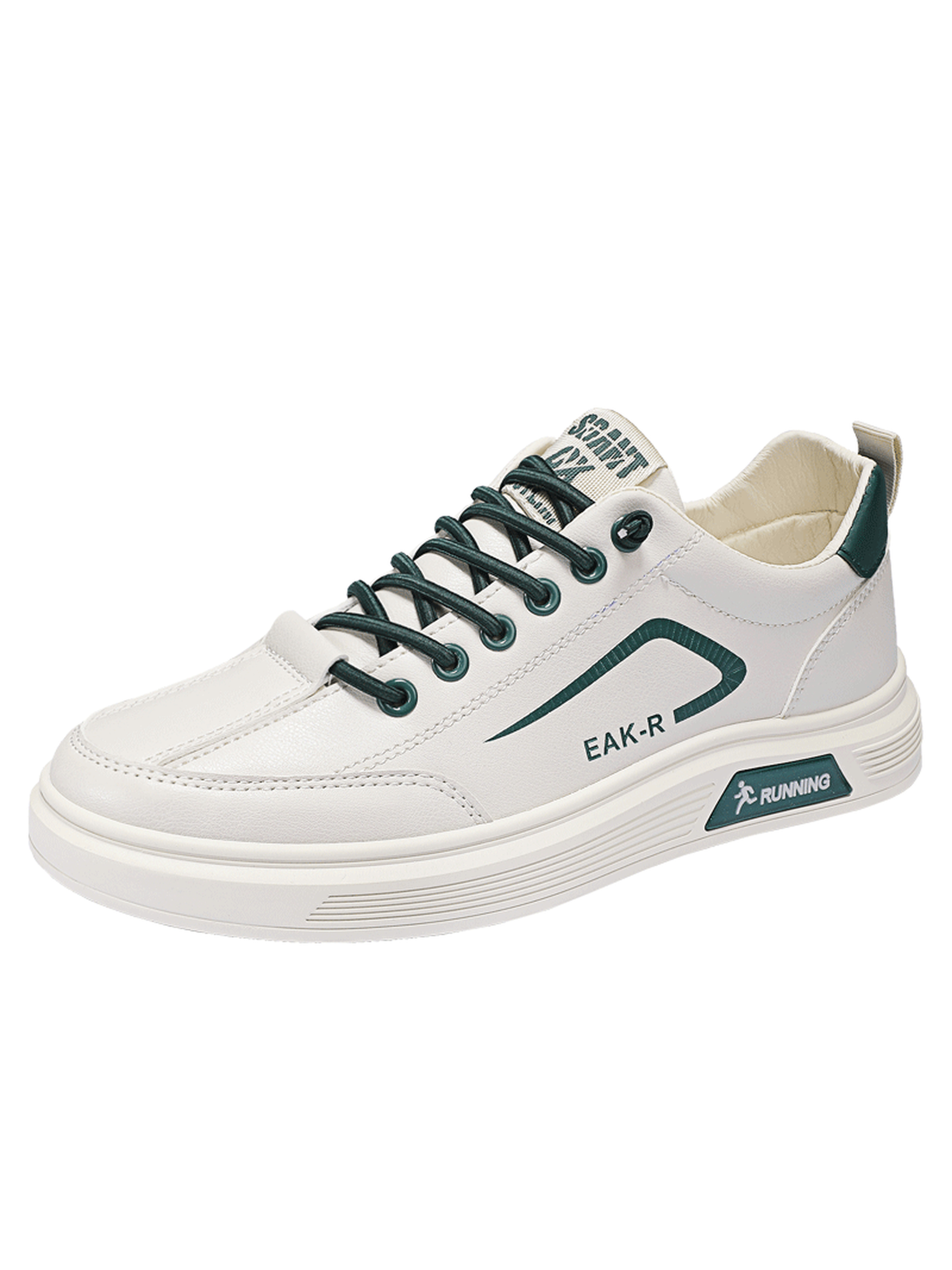 Off White Contrast Tab Lace Up Sneakers