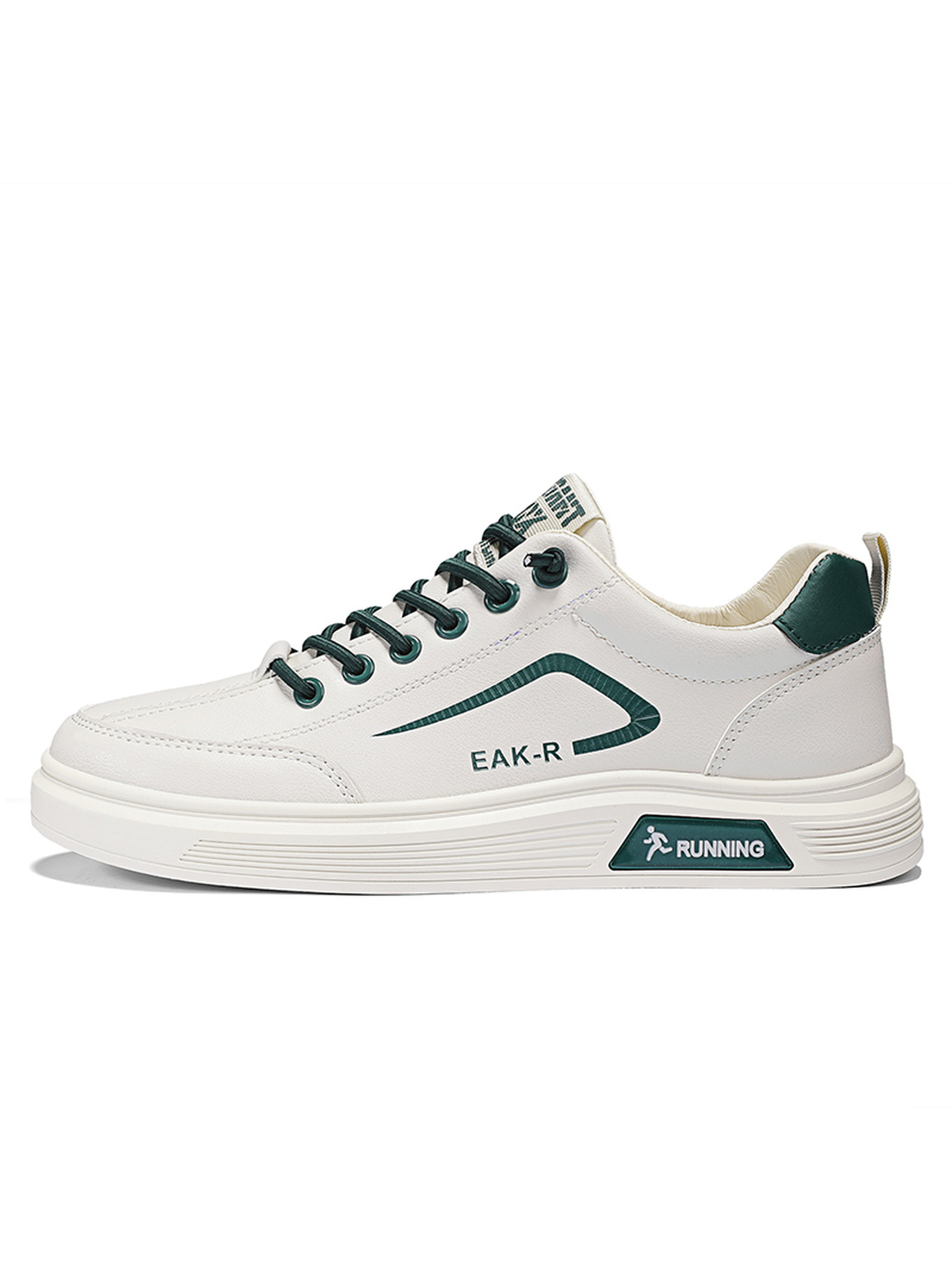 Off White Contrast Tab Lace Up Sneakers
