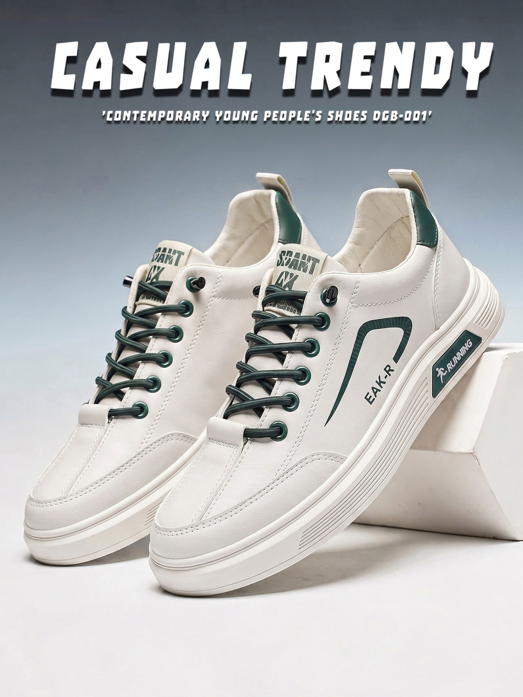 Off White Contrast Tab Lace Up Sneakers