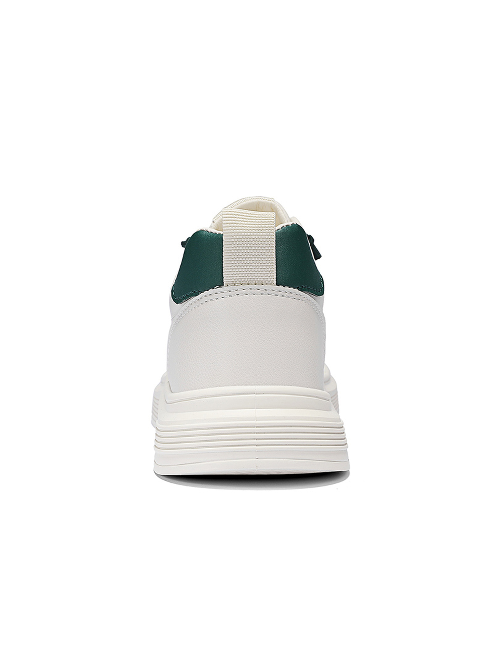 Off White Contrast Tab Lace Up Sneakers