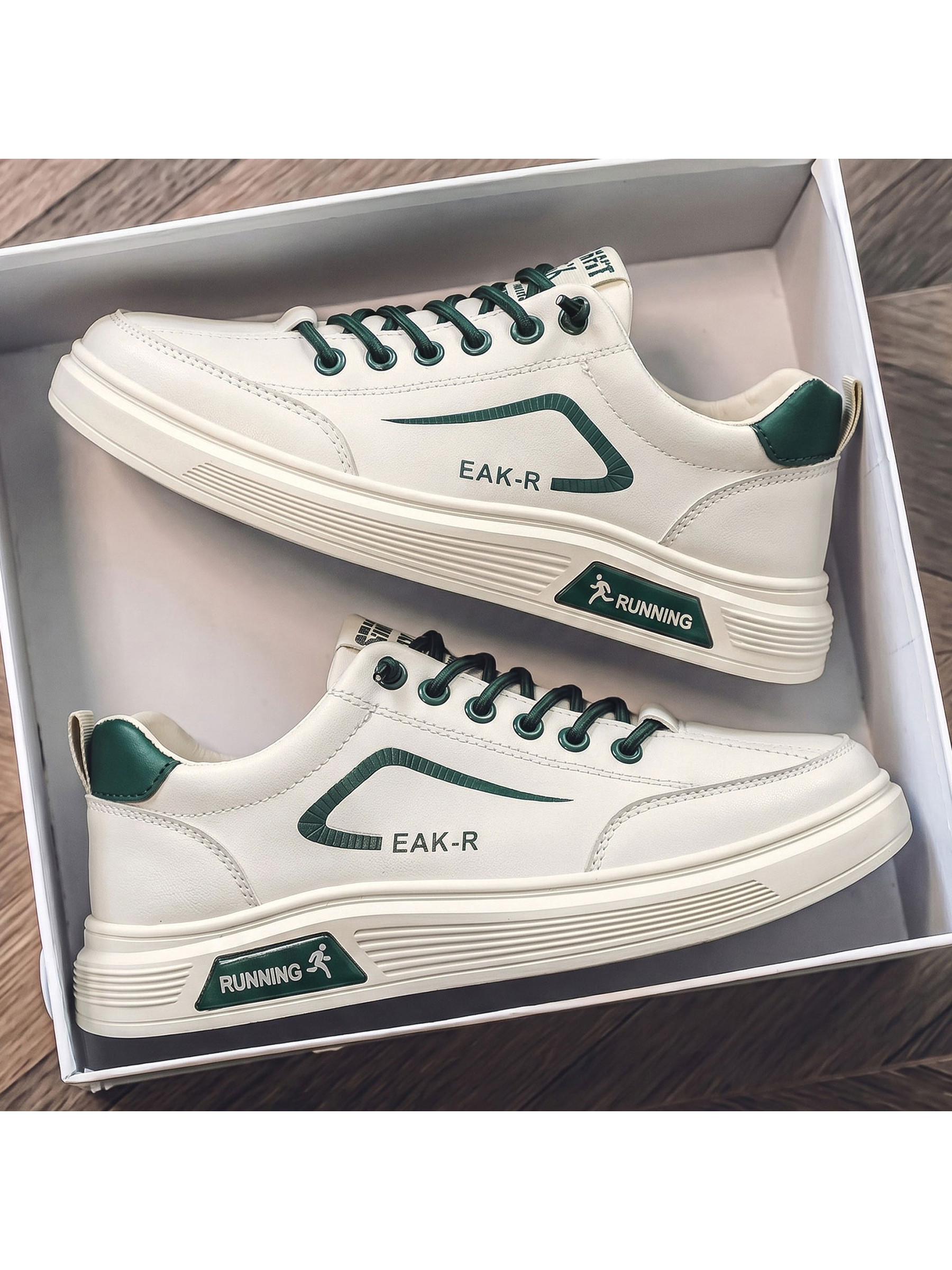 Off White Contrast Tab Lace Up Sneakers