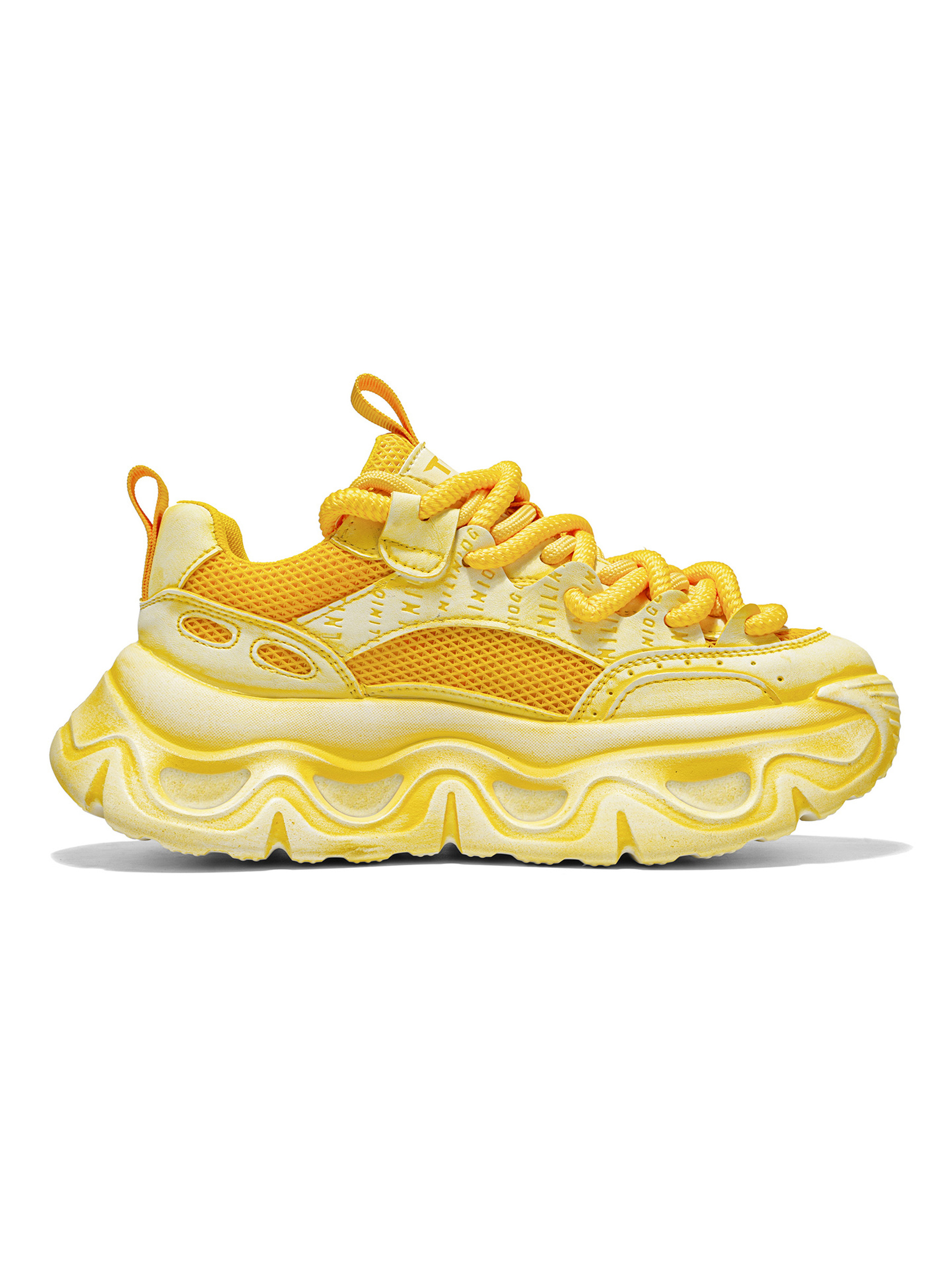Mens Vibrant Yellow Chunky Sneakers