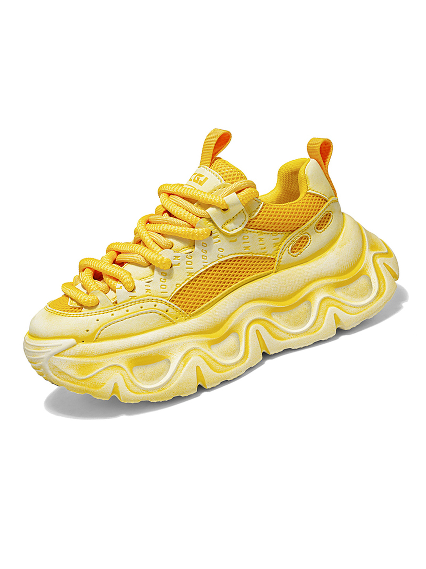 Mens Vibrant Yellow Chunky Sneakers