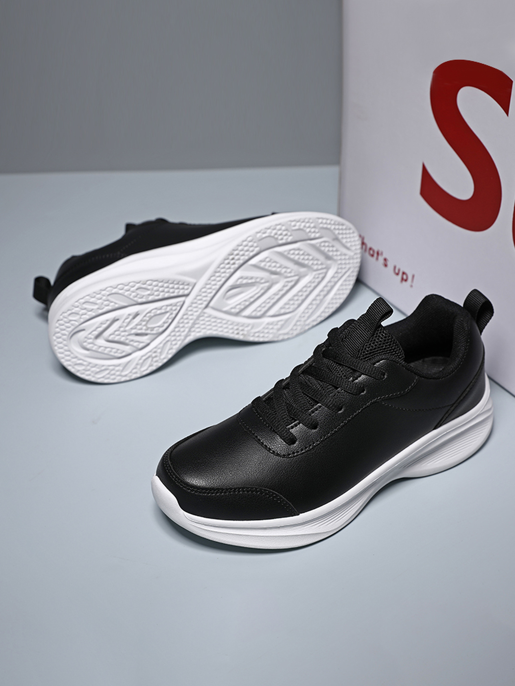 Mens Black Lace Up Sneakers