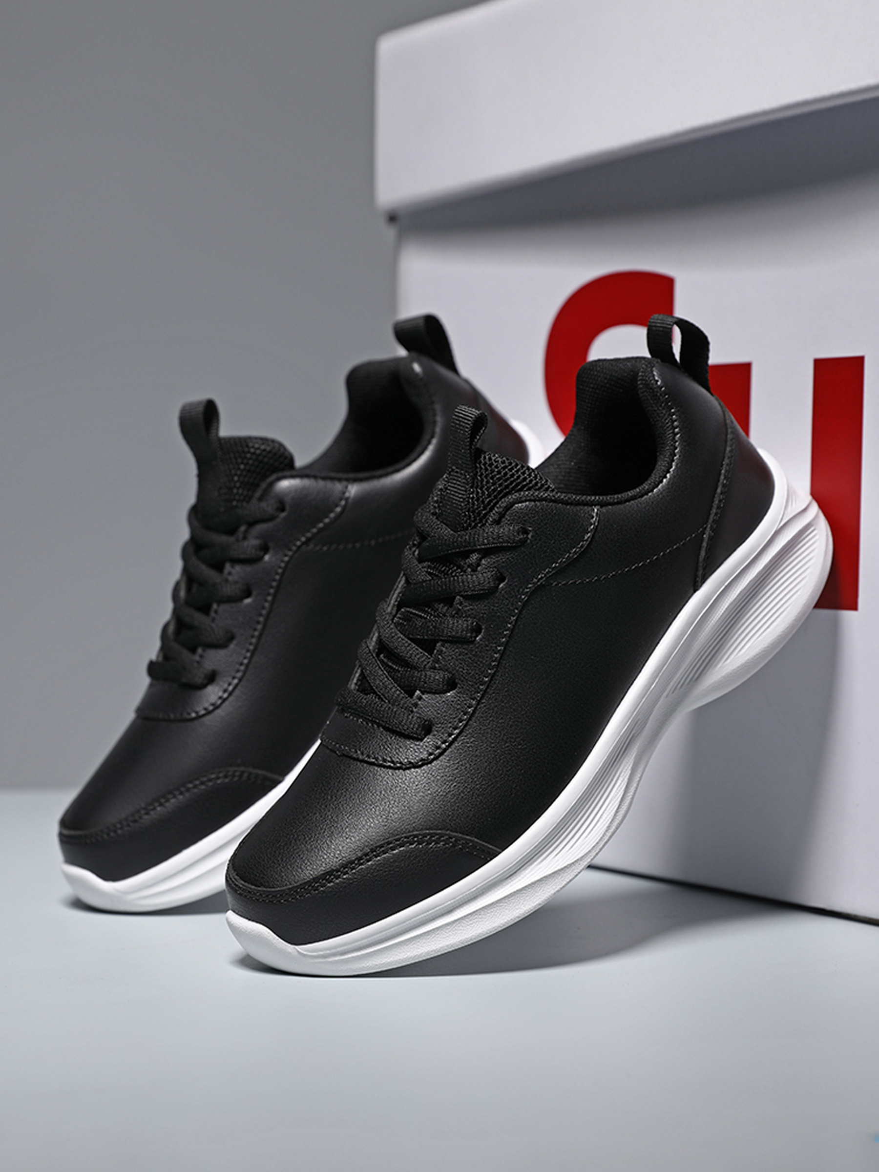 Mens Black Lace Up Sneakers