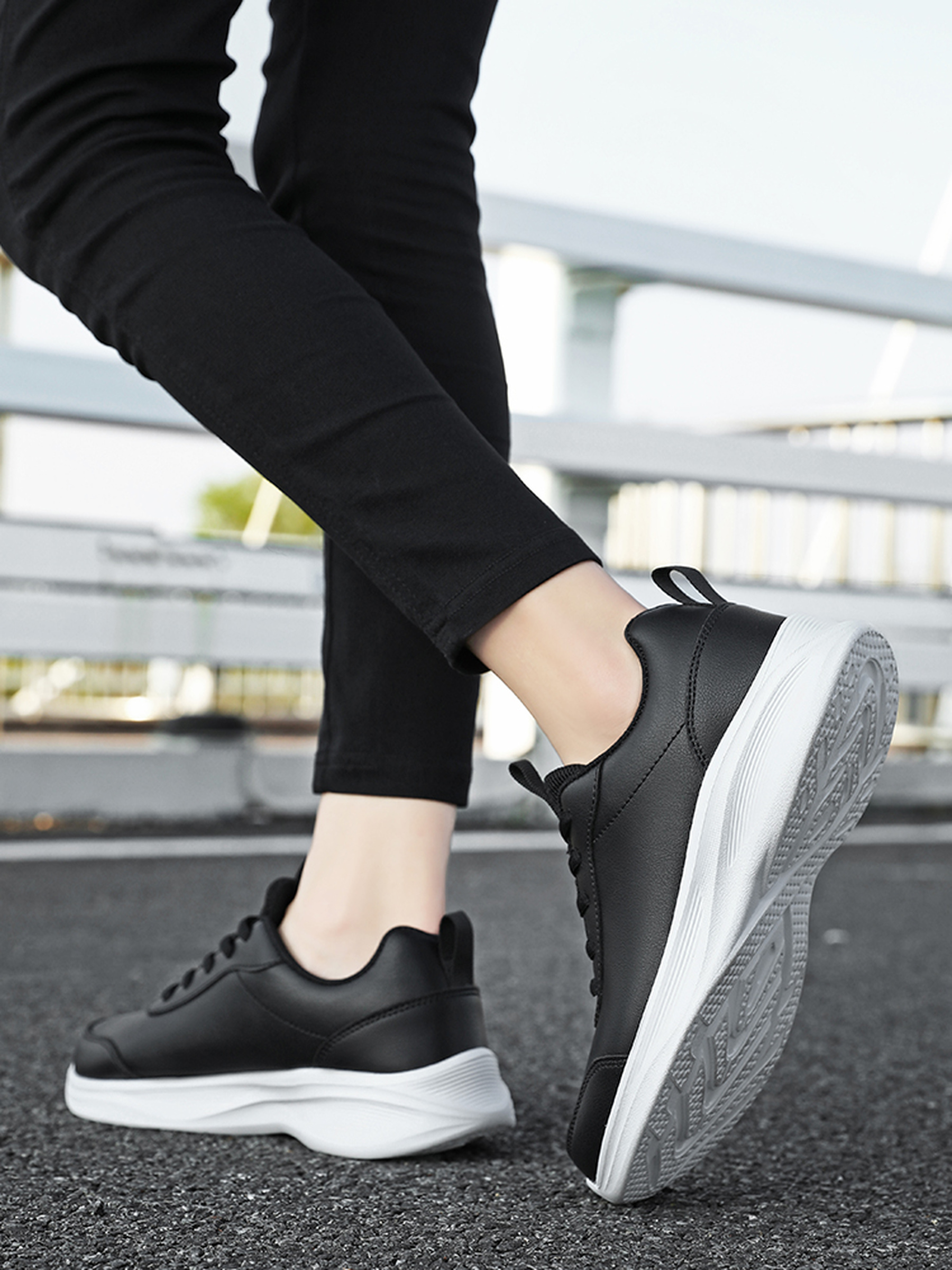 Mens Black Lace Up Sneakers