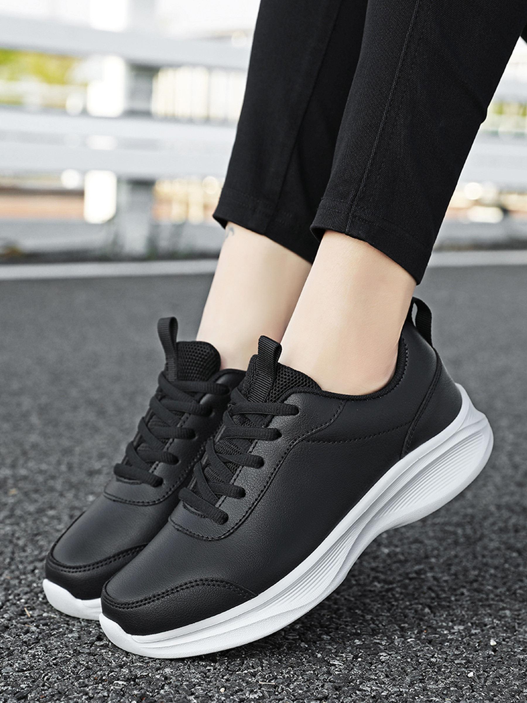 Mens Black Lace Up Sneakers
