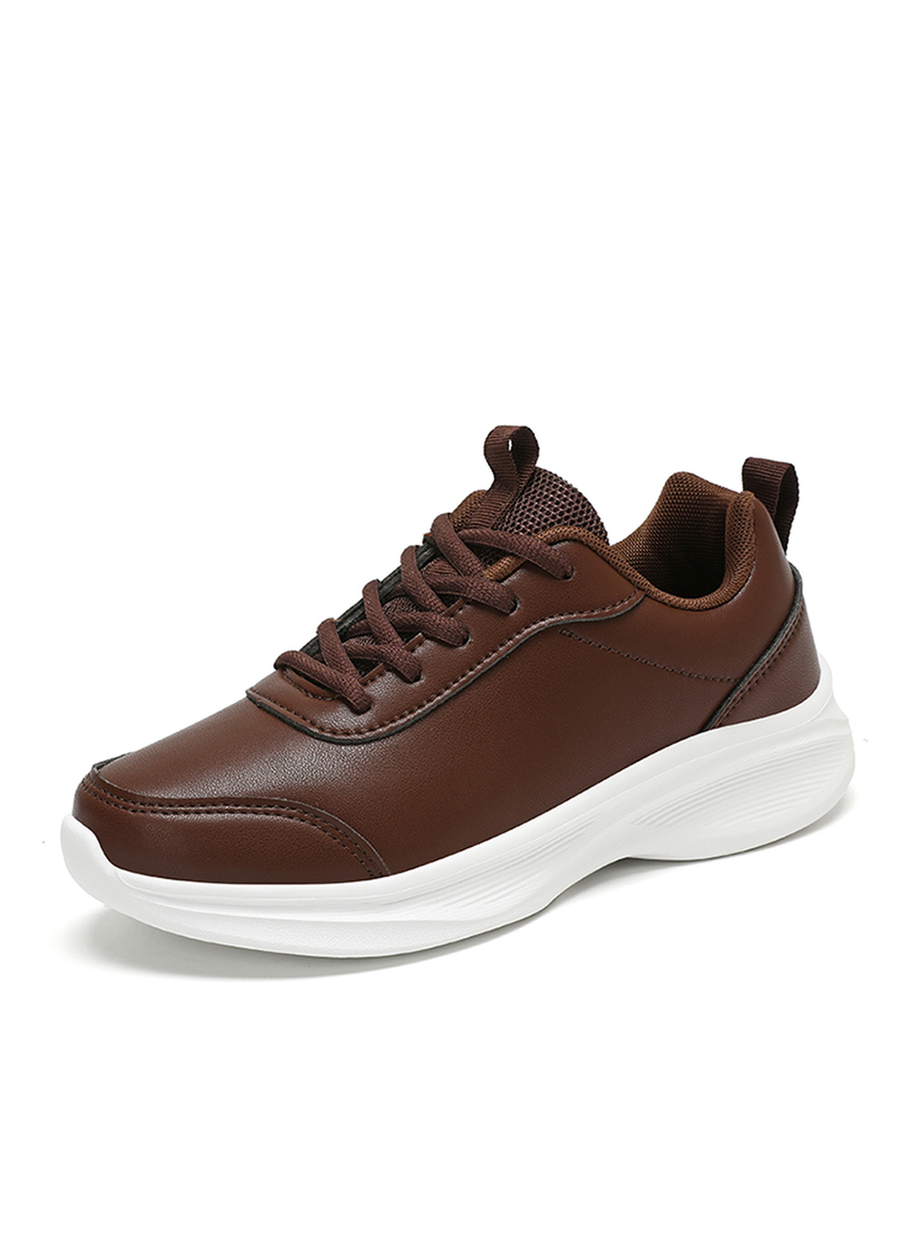 Mens Brown Casual Lace-Up Sneakers