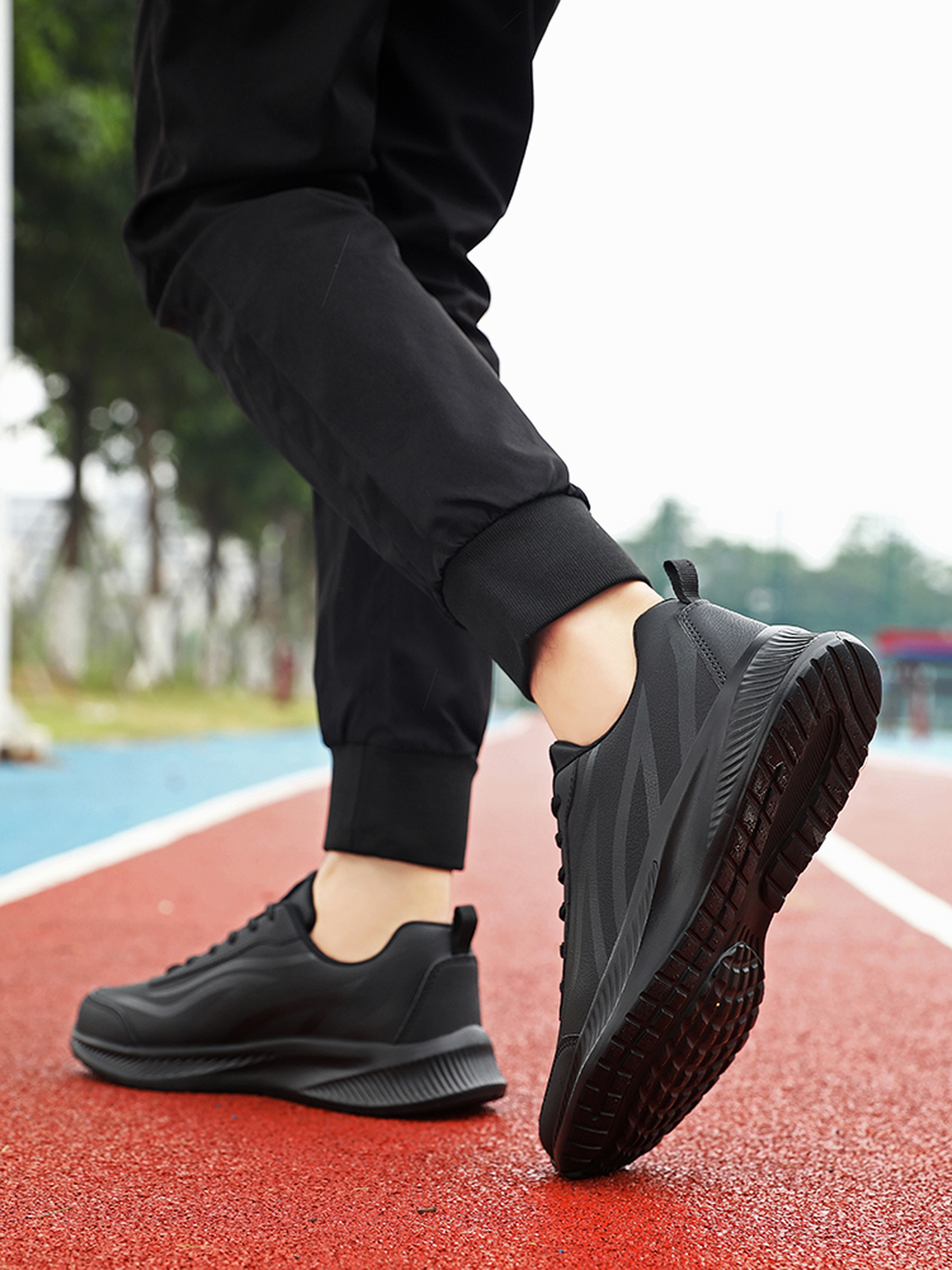 Black Lace Up Athleisure Sneakers