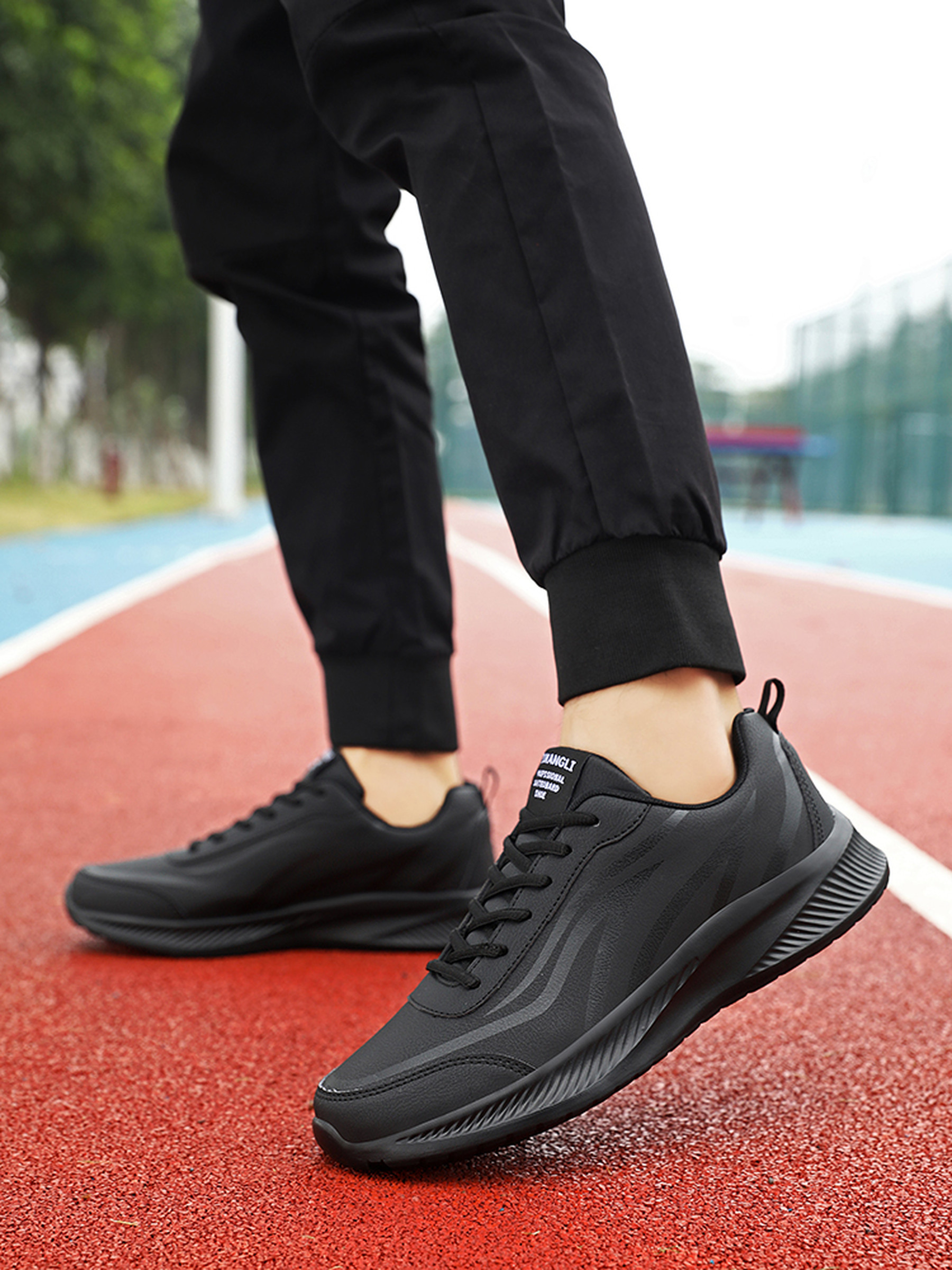 Black Lace Up Athleisure Sneakers
