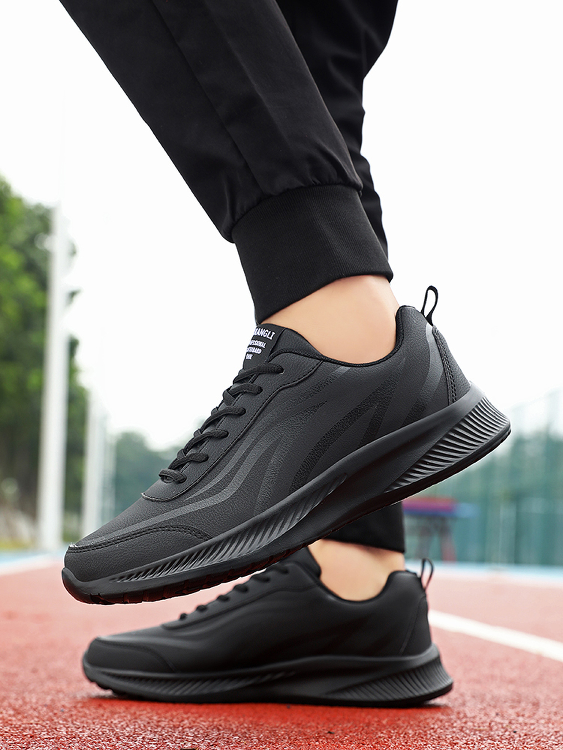 Black Lace Up Athleisure Sneakers