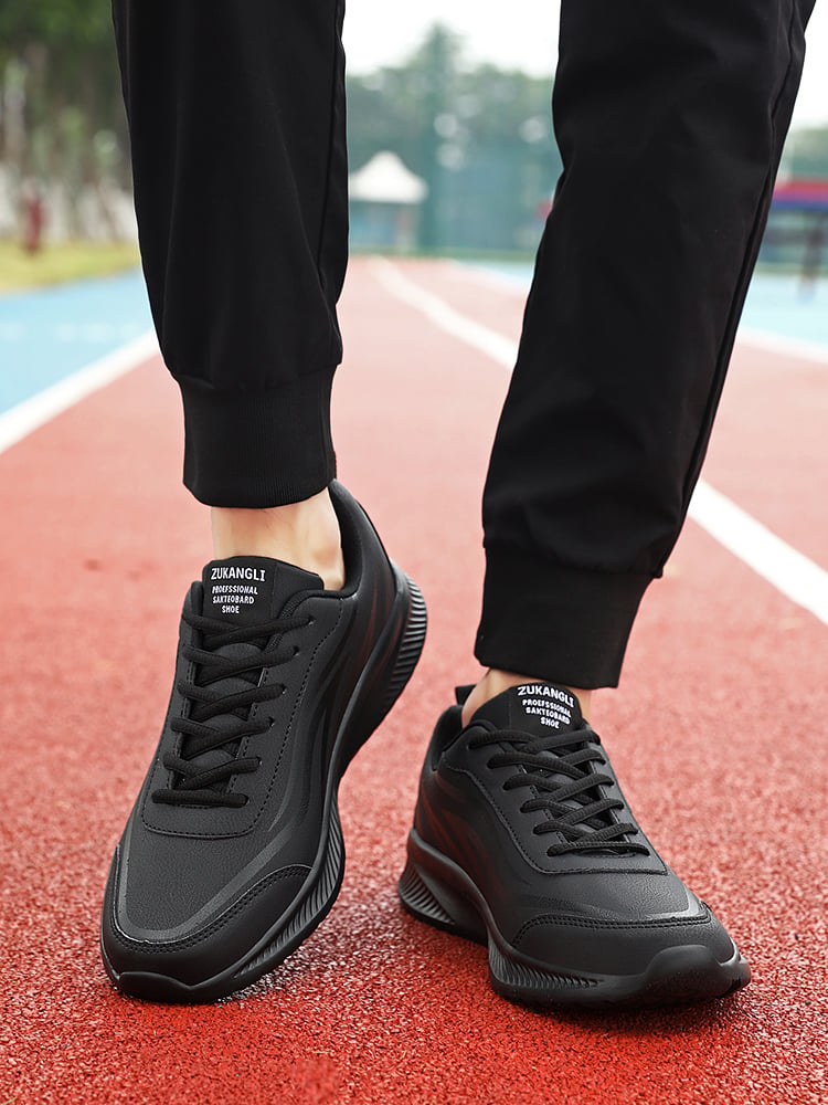 Black Lace Up Athleisure Sneakers