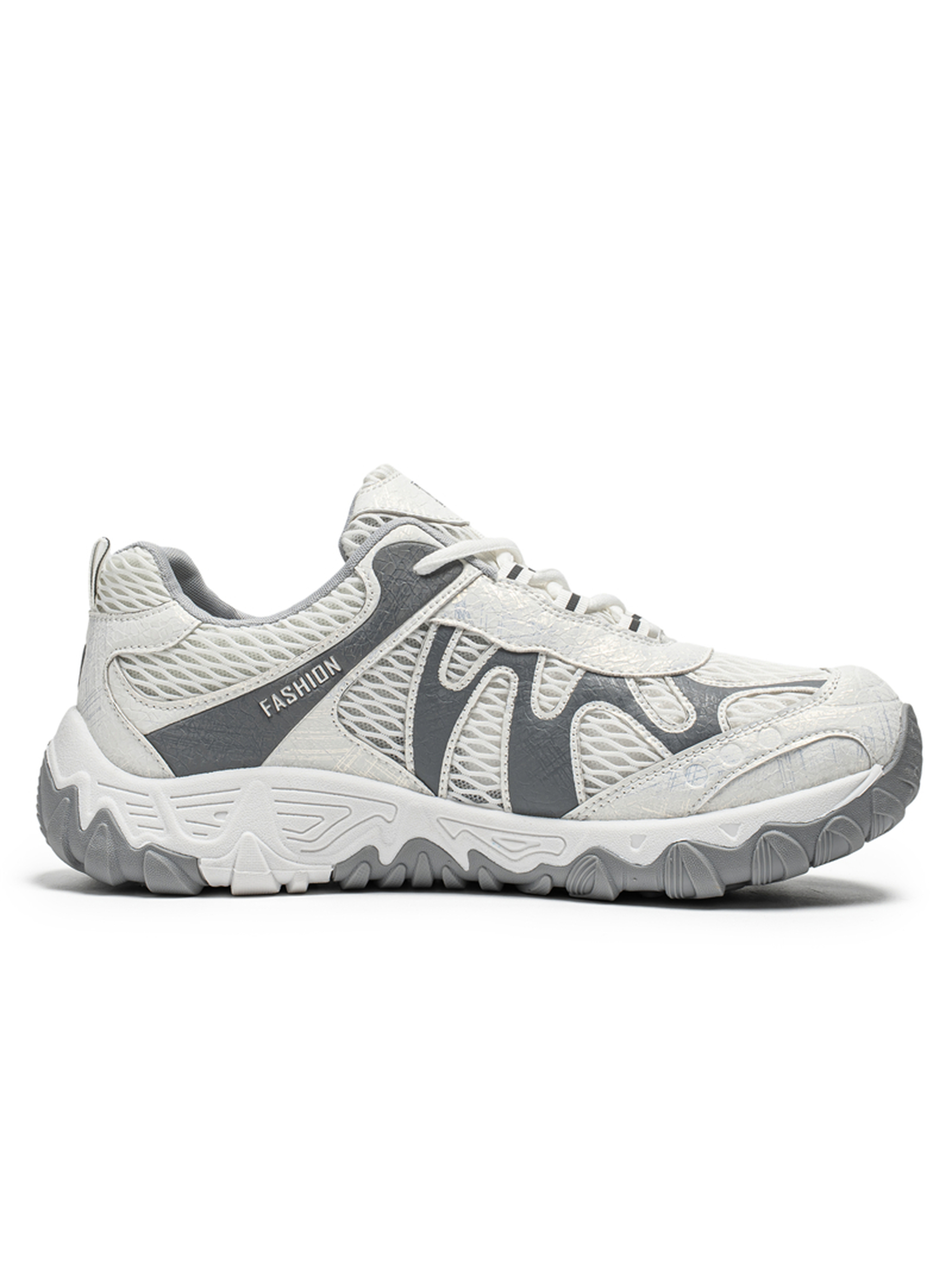 Mens White Mesh Breathable Sporty Sneakers