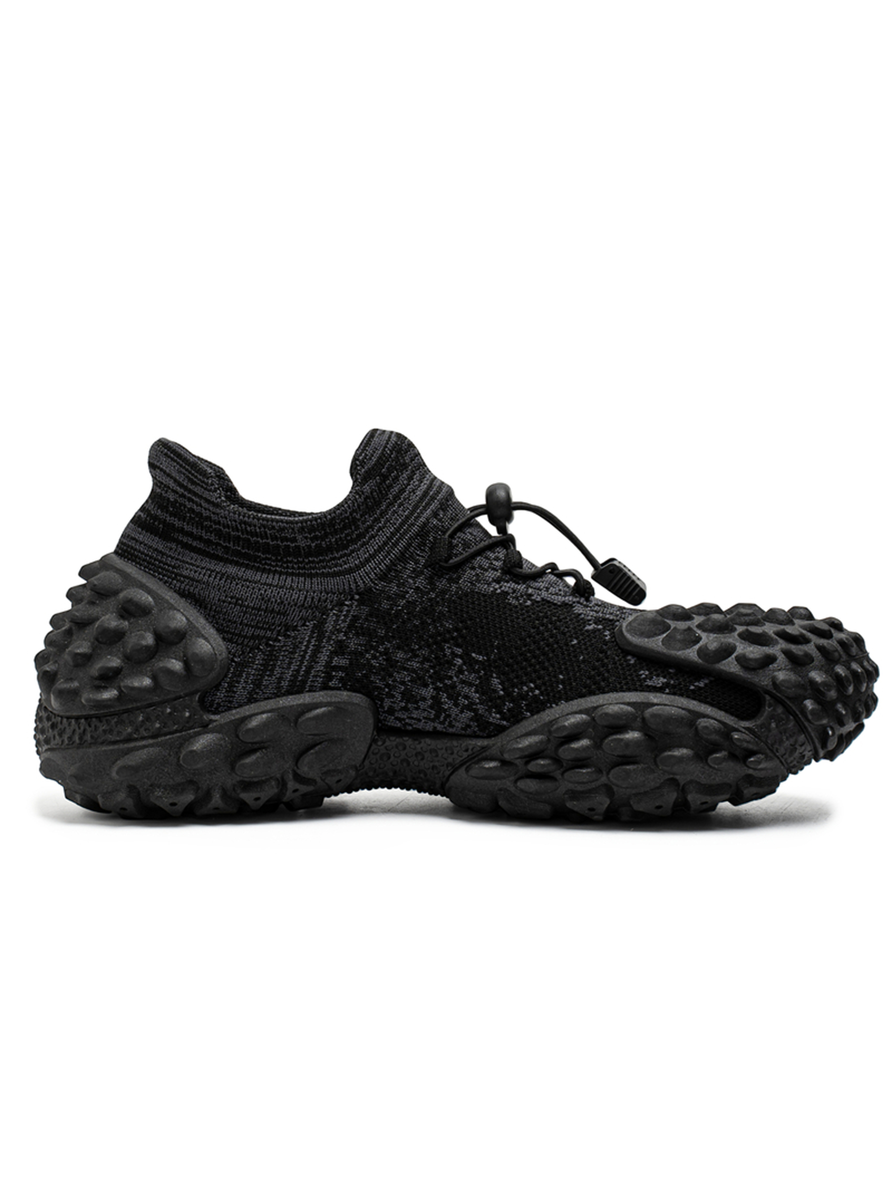 Black Toggle Lace Knit Sneakers