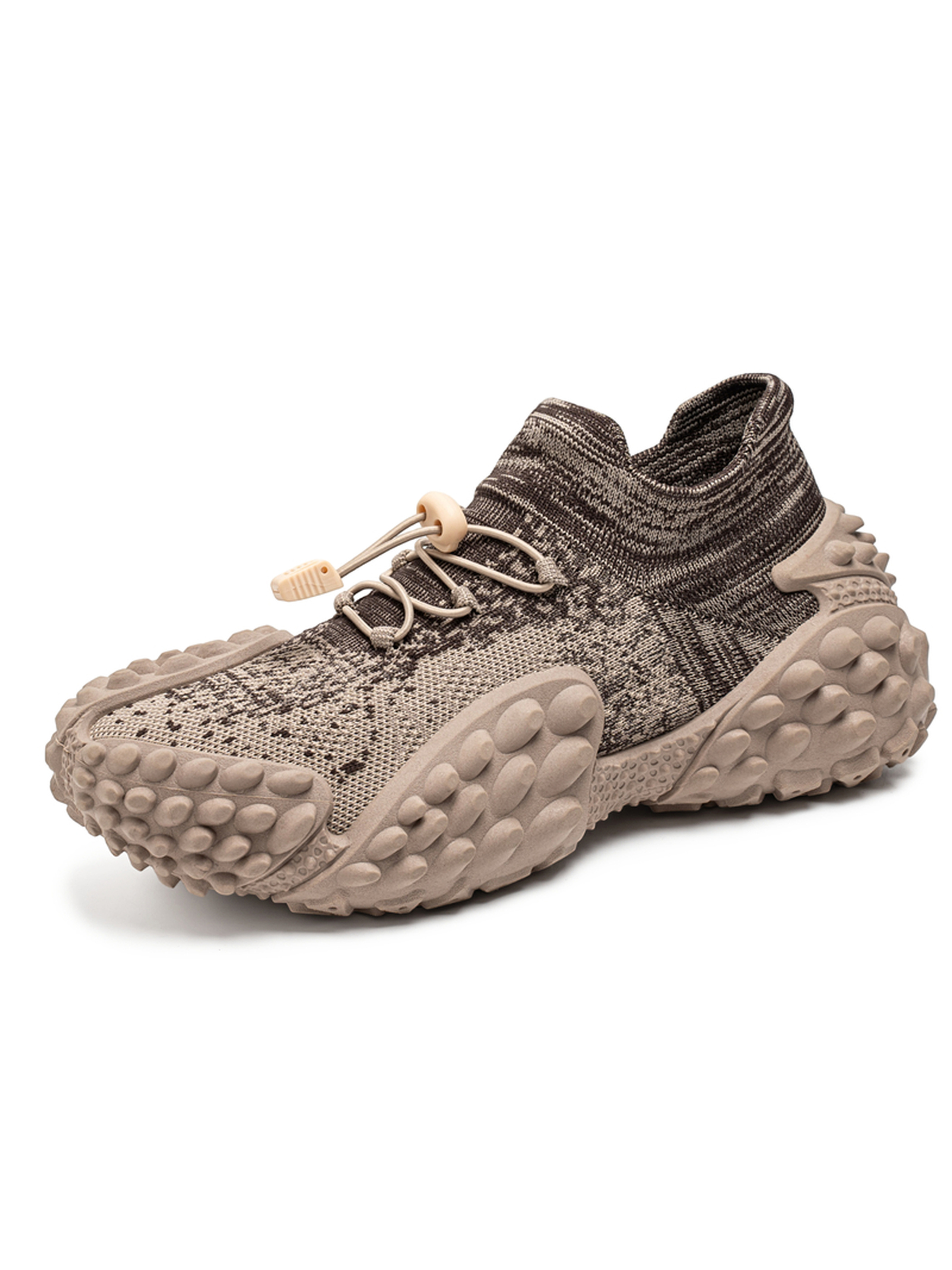 Khaki Knit Sports Sneakers