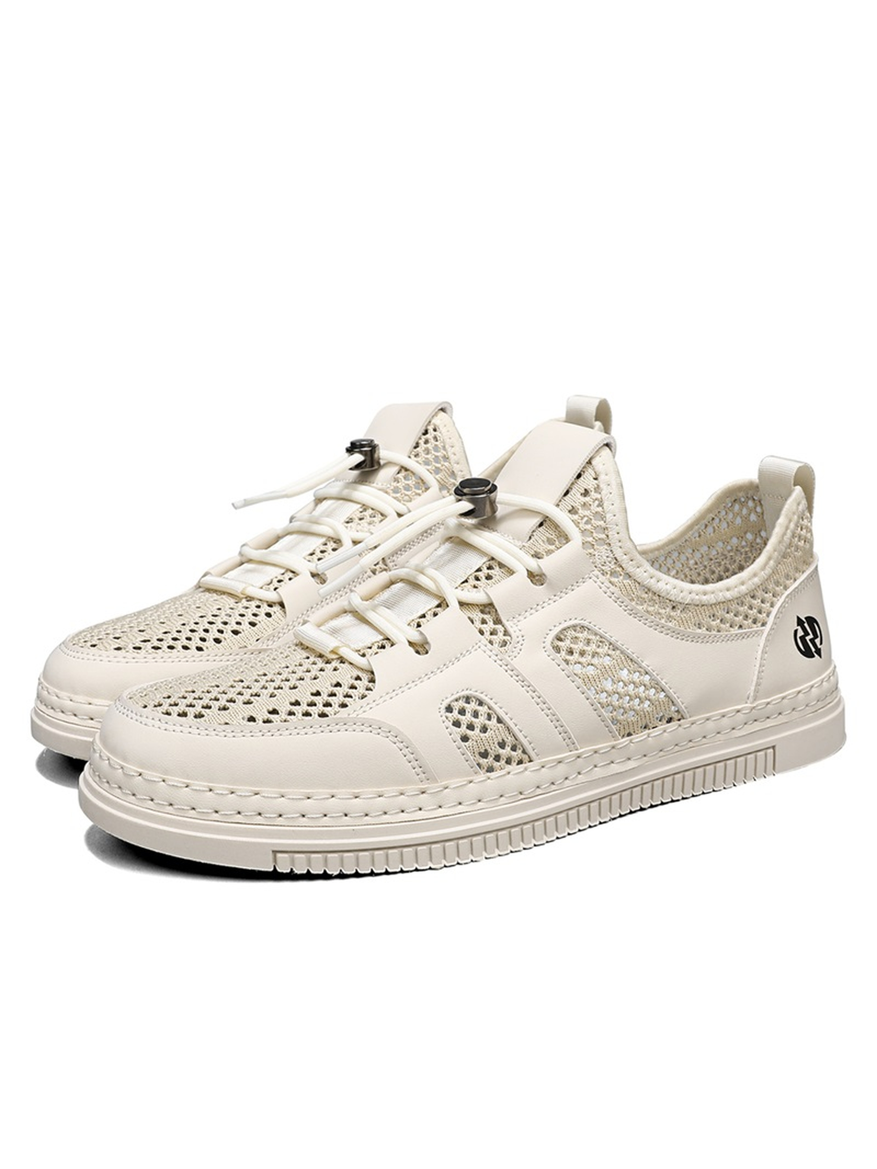 Cream Breathable Mesh Sneakers