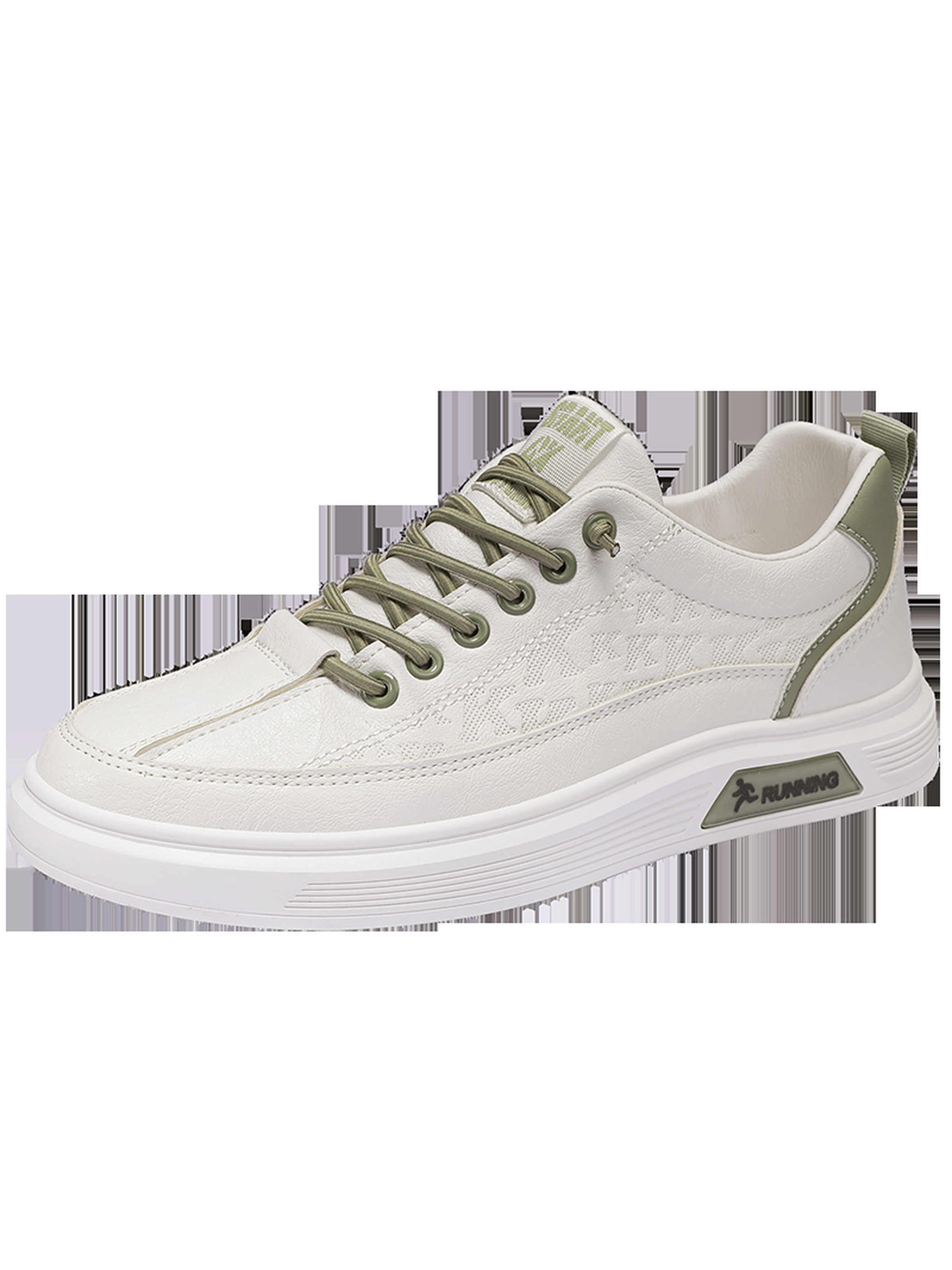 Mens White Lightweight Lace Up Sneakers