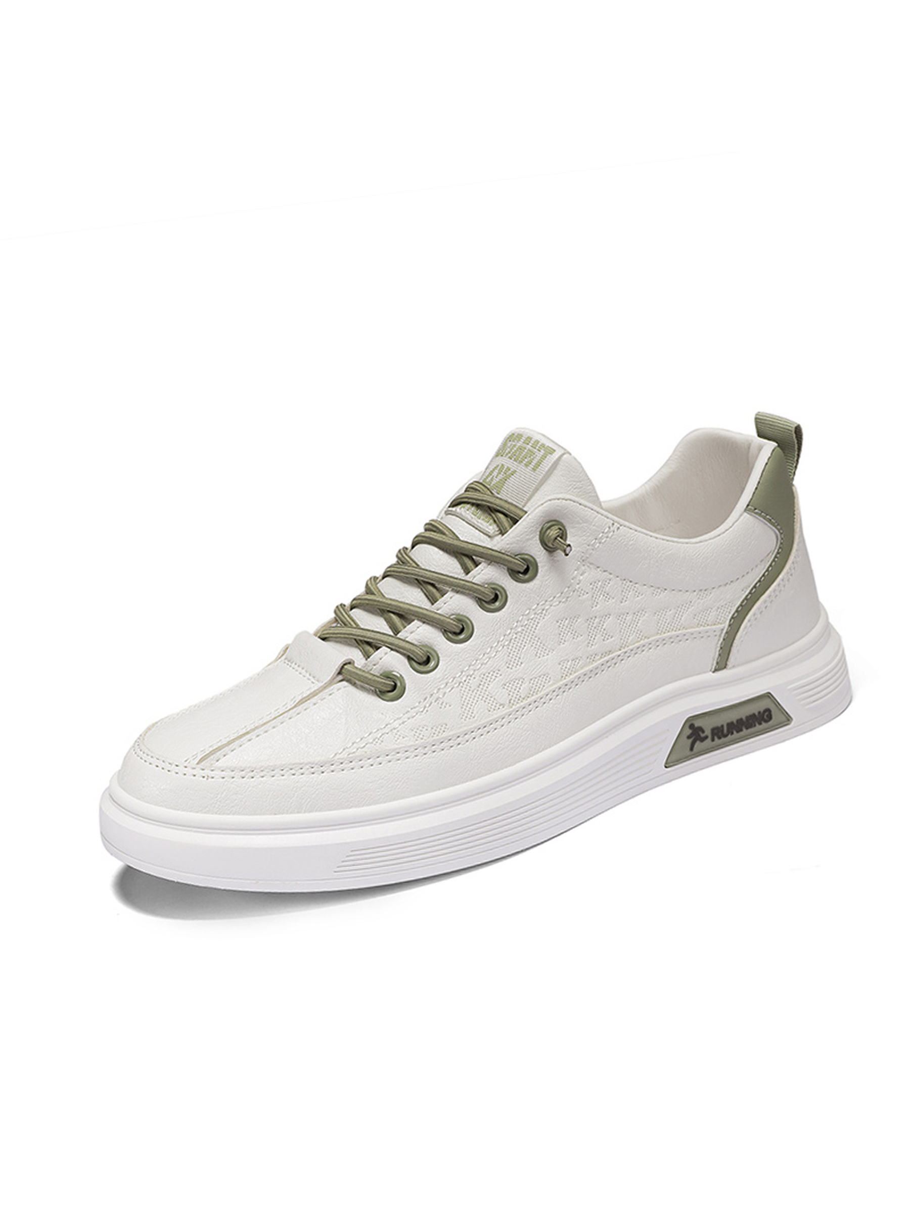 Mens White Lightweight Lace Up Sneakers