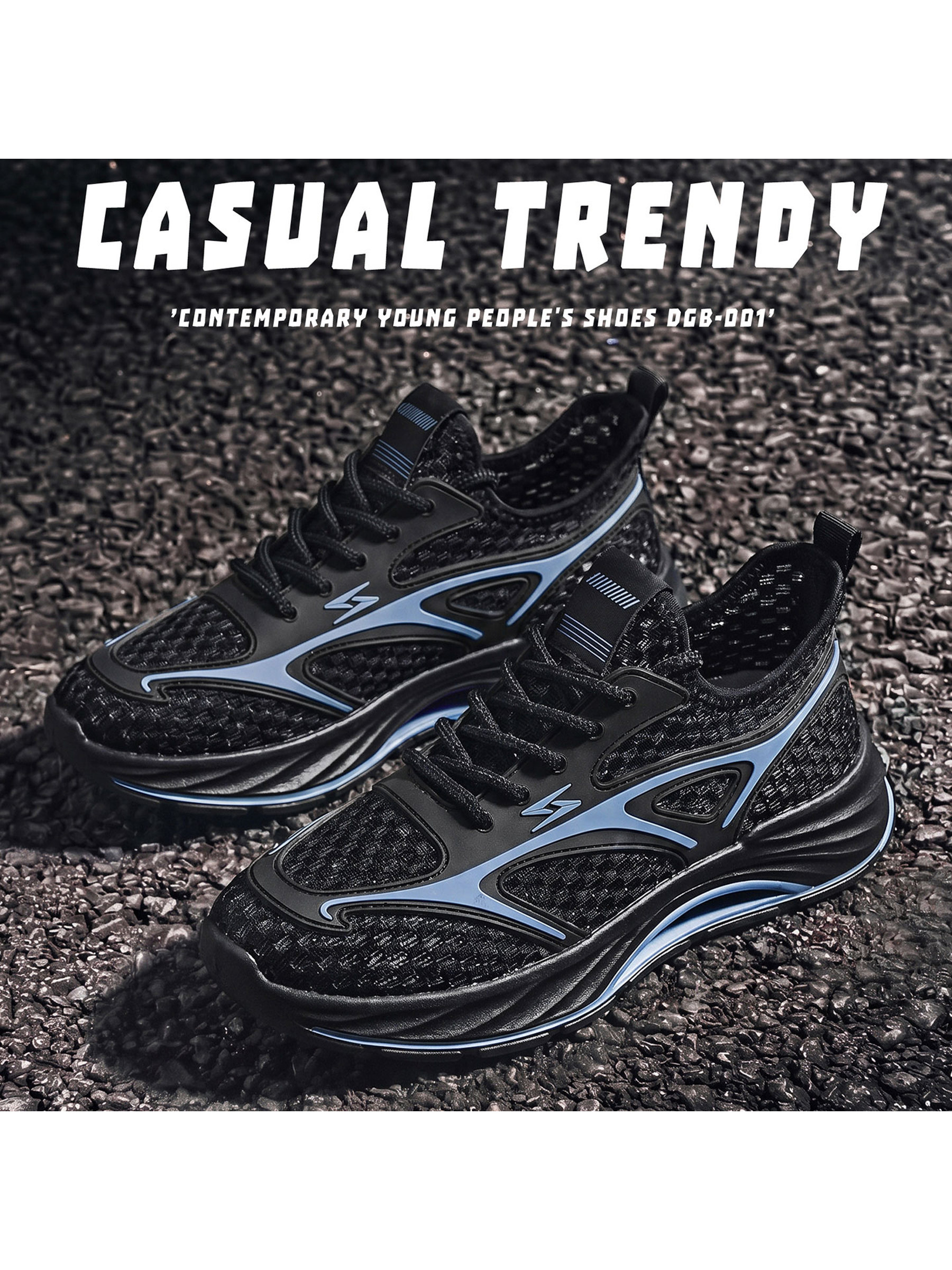 Black Mesh Breathable Sneakers