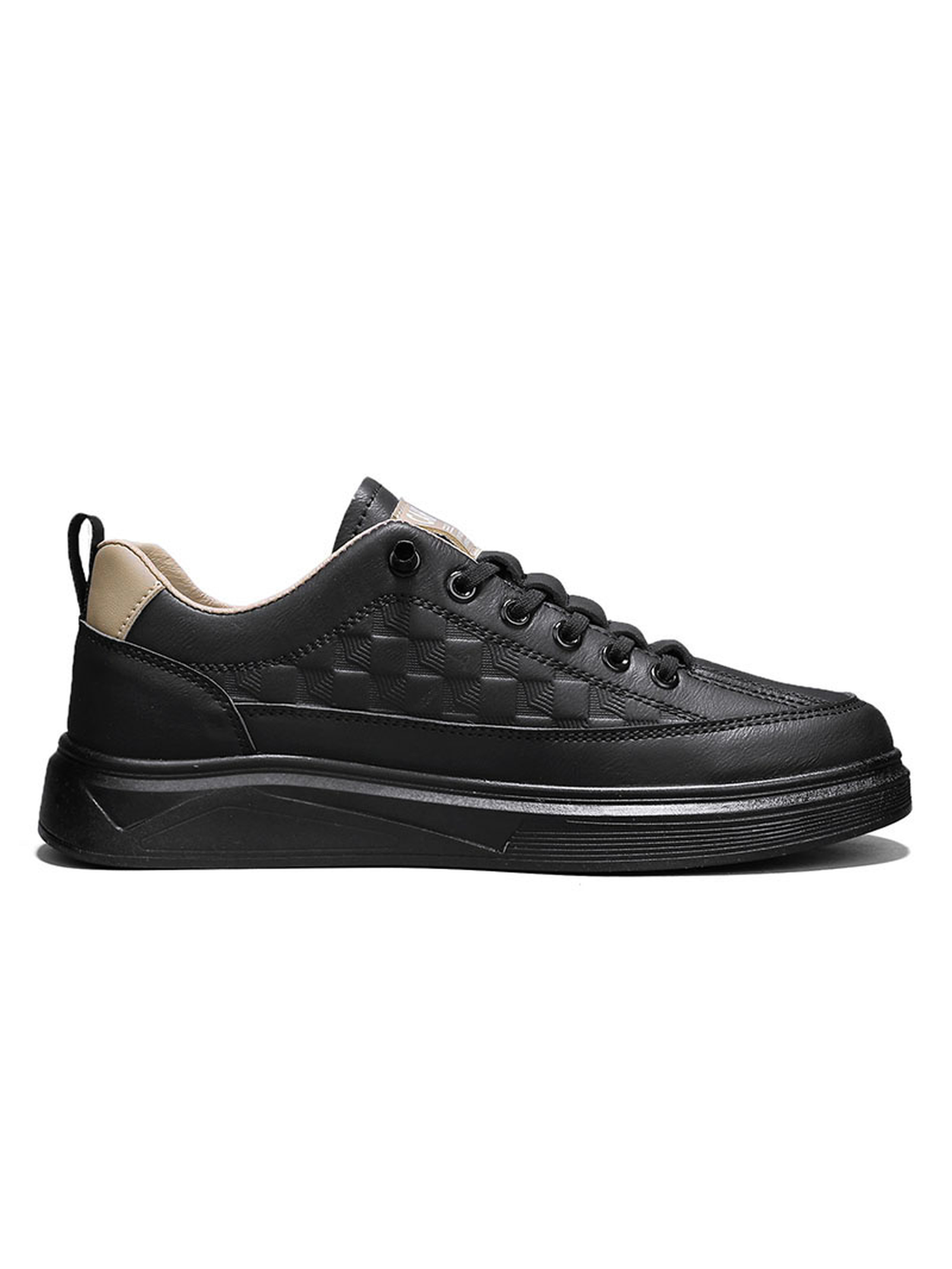 Black Lace-Up Casual Sneakers