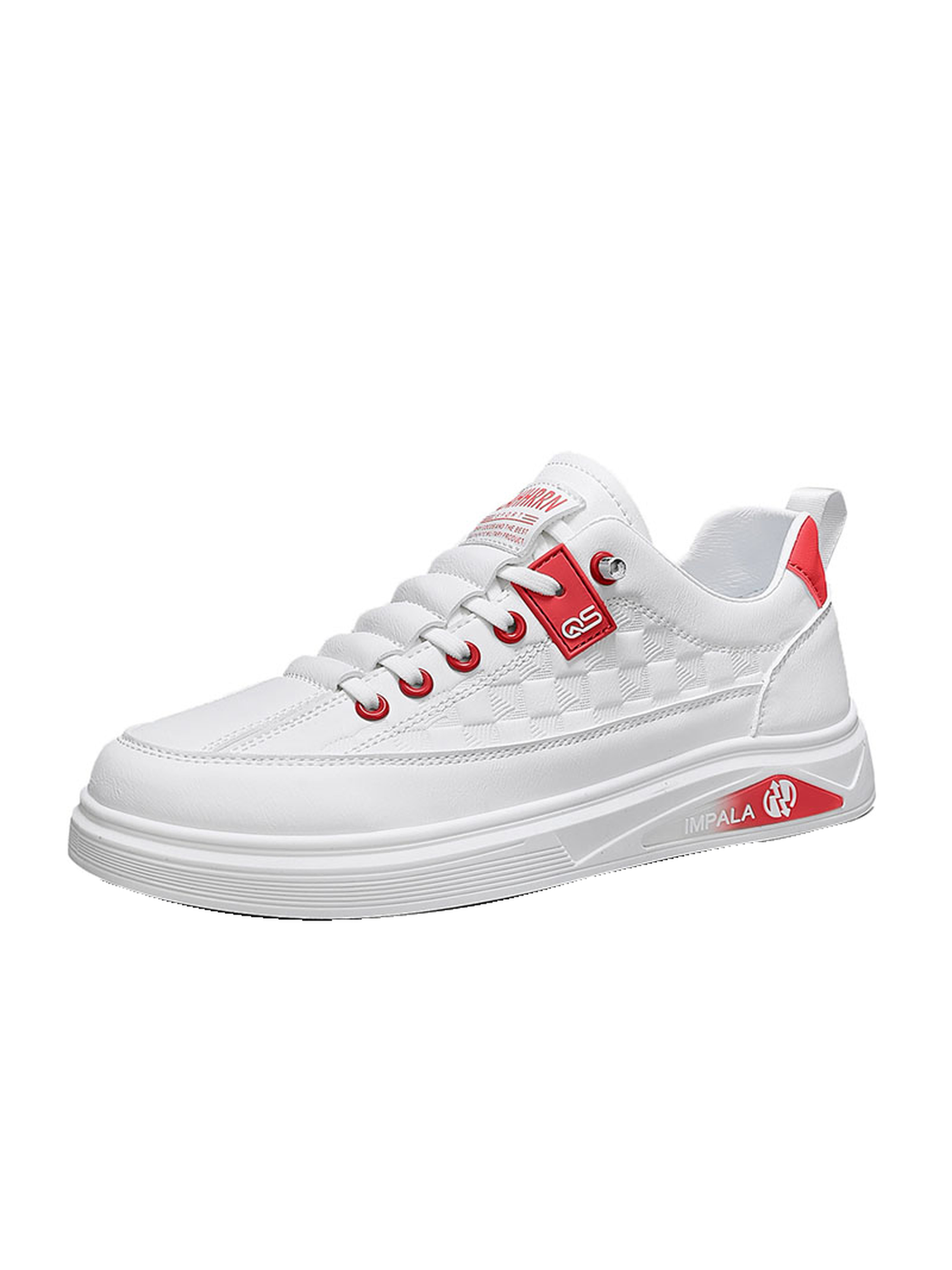 Mens White Lace Design Casual Sneakers
