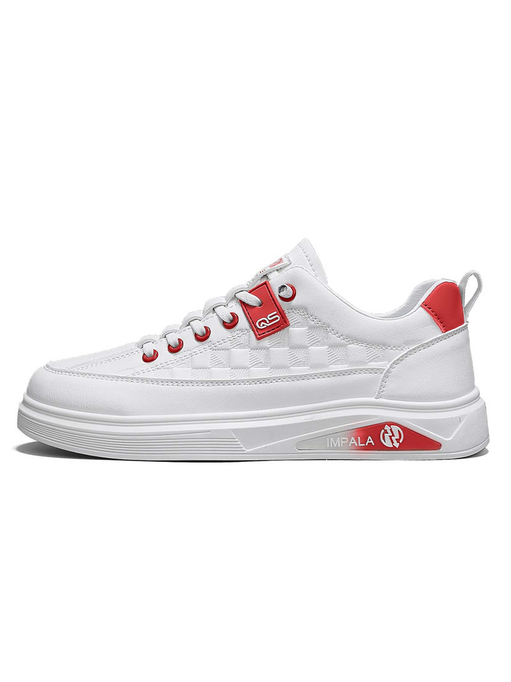 Mens White Lace Design Casual Sneakers