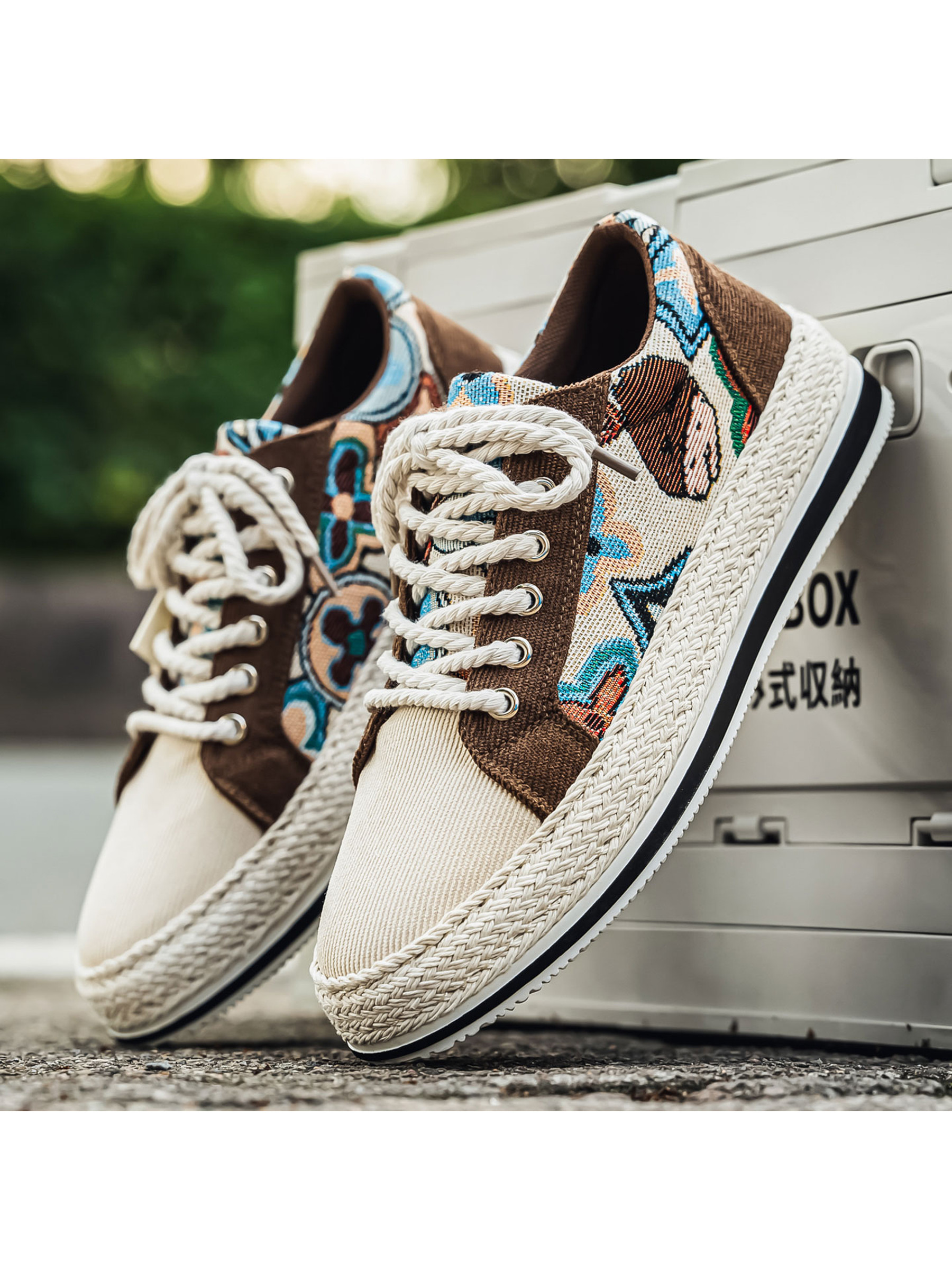 Mens Patterned Espadrille Sneakers