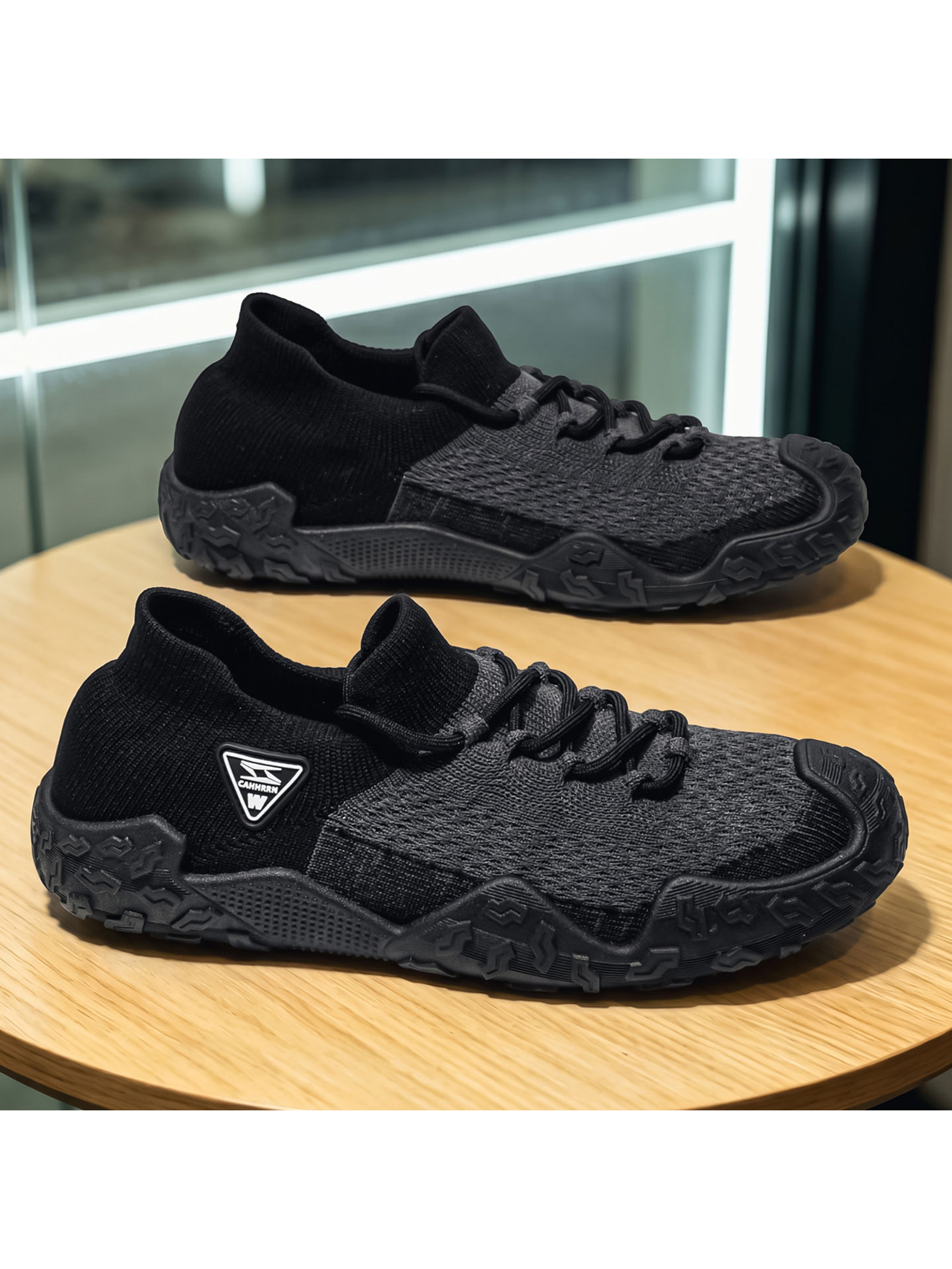 Black Sports Knit Sneakers